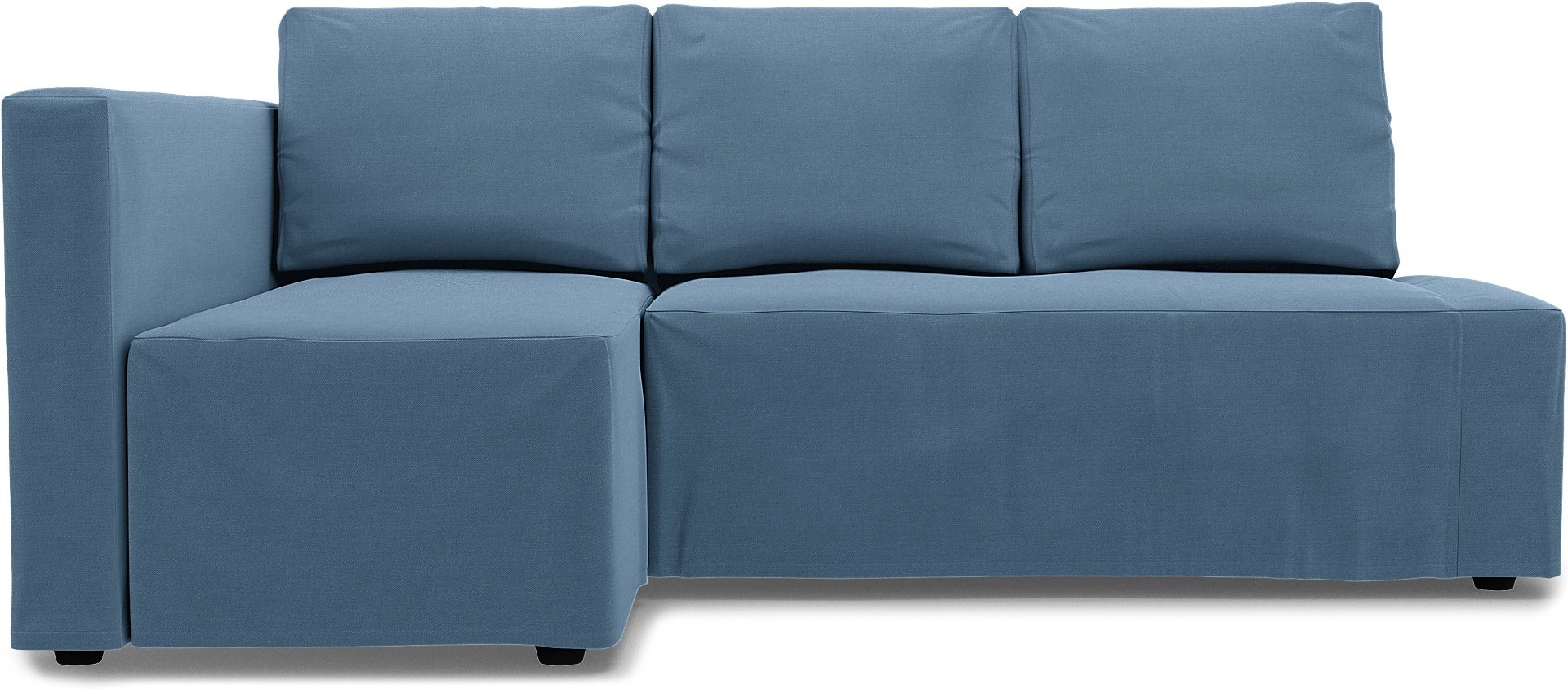 IKEA - Friheten Sofa Bed with Left Chaise Cover, Vintage Blue, Linen - Bemz