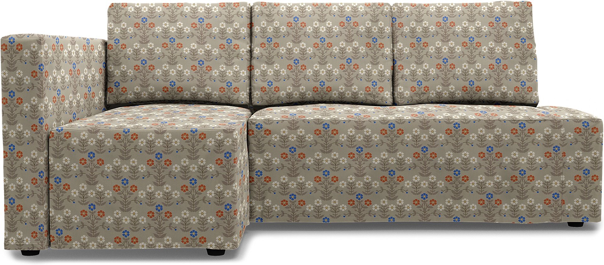 IKEA - Friheten Sofa Bed with Left Chaise Cover, Sippor Blue/Orange, BEMZ x BORASTAPETER COLLECTION 