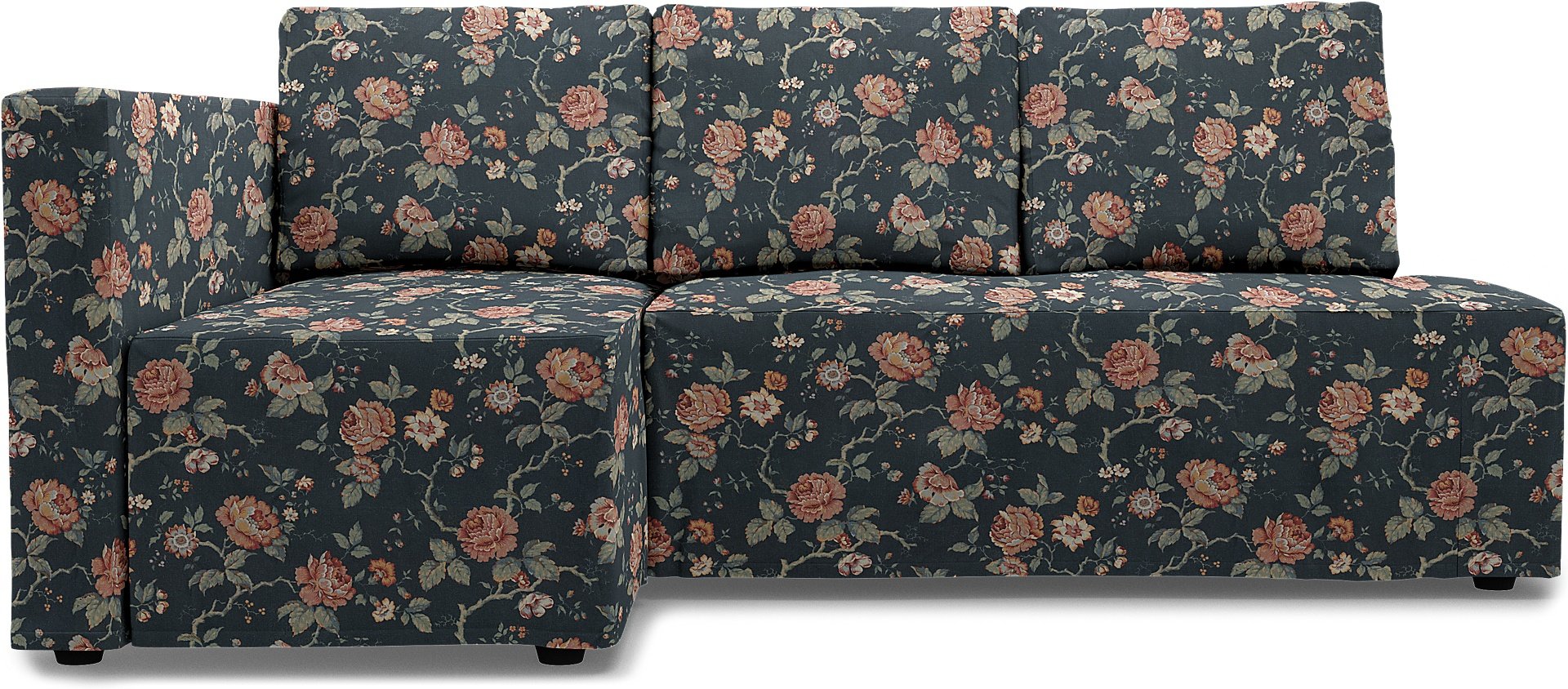 IKEA - Friheten Sofa Bed with Left Chaise Cover, Rosentrad Dark, BEMZ x BORASTAPETER COLLECTION - Be