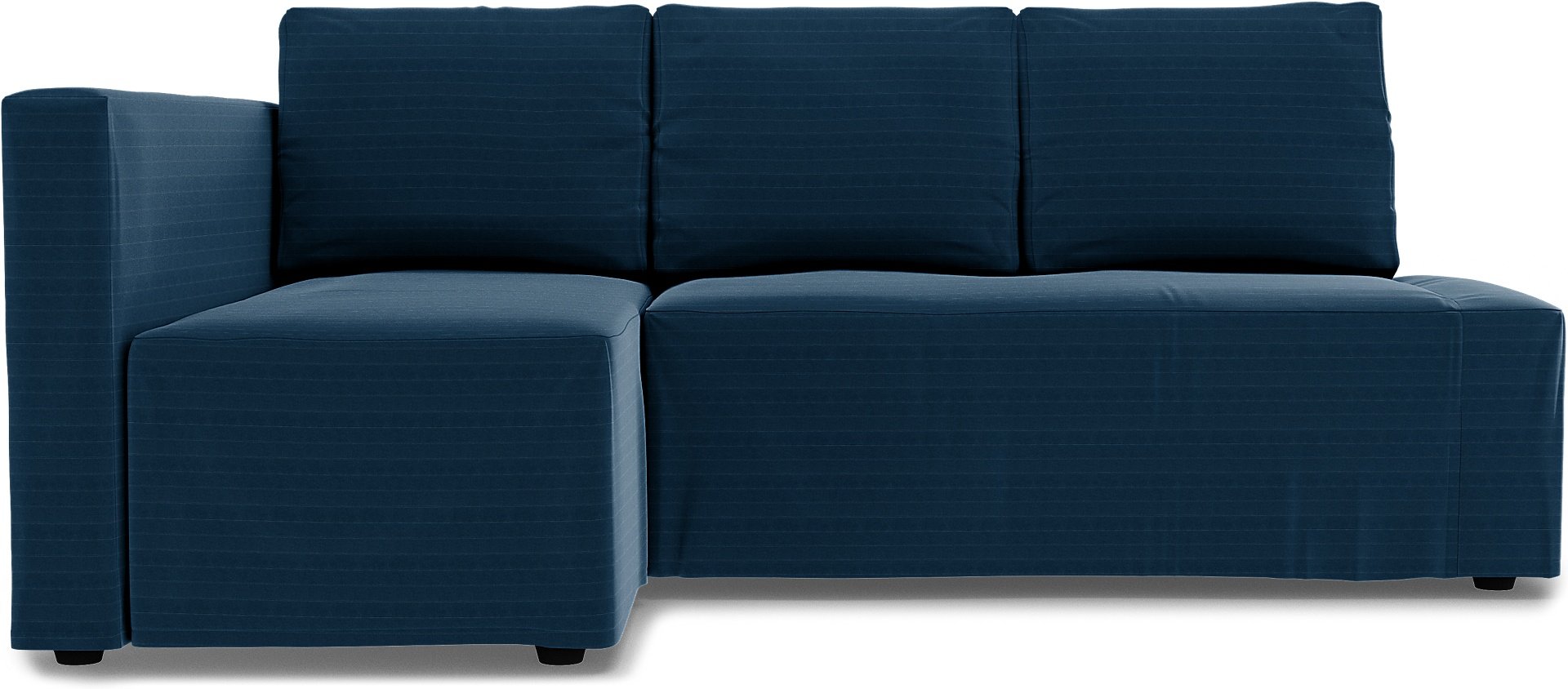 IKEA - Friheten Sofa Bed with Left Chaise Cover, Denim Blue, Velvet - Bemz