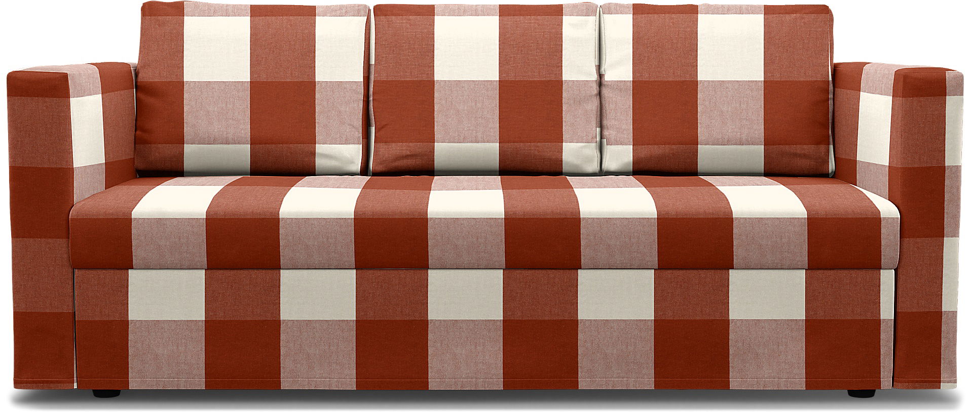 IKEA - Friheten 3 Seater Sofa Bed Cover, Terracotta, Linen - Bemz