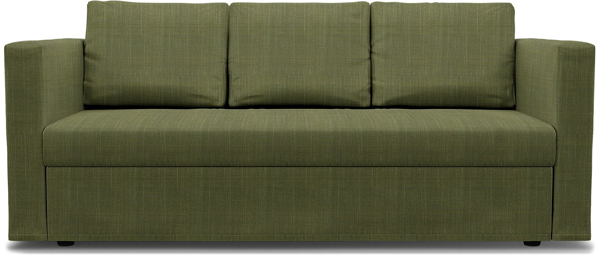 IKEA - Friheten 3 Seater Sofa Bed Cover, Moss Green, Boucle & Texture - Bemz