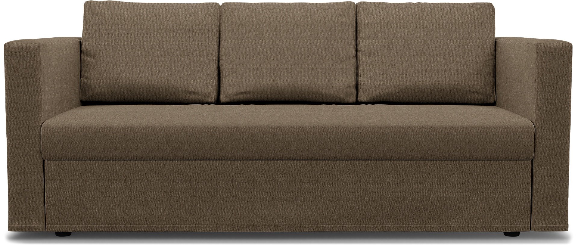IKEA - Friheten 3 Seater Sofa Bed Cover, Dark Taupe, Boucle & Texture - Bemz