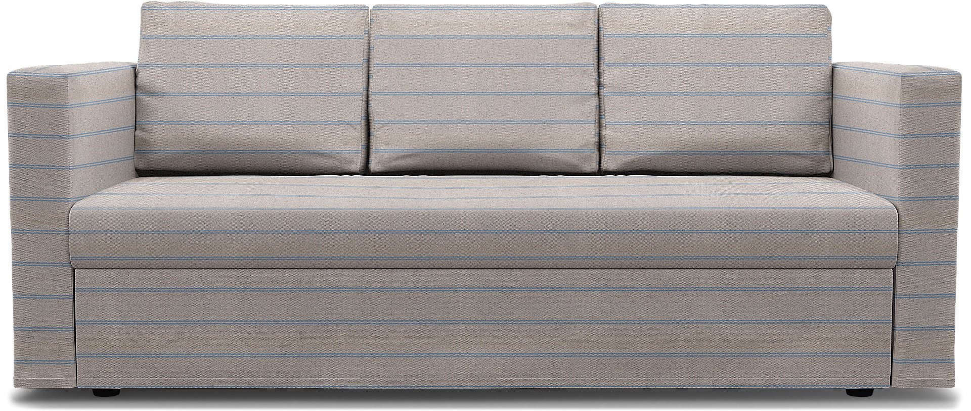 IKEA - Friheten 3 Seater Sofa Bed Cover, Blue Stripe, Cotton - Bemz