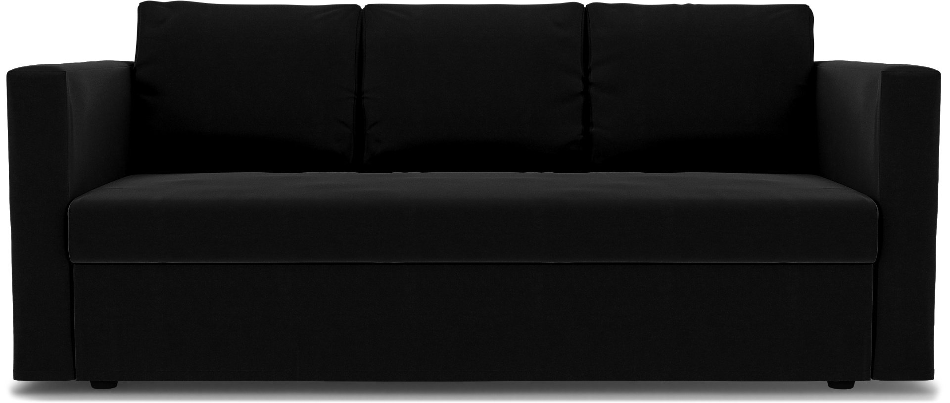 IKEA - Friheten 3 Seater Sofa Bed Cover, Black, Velvet - Bemz