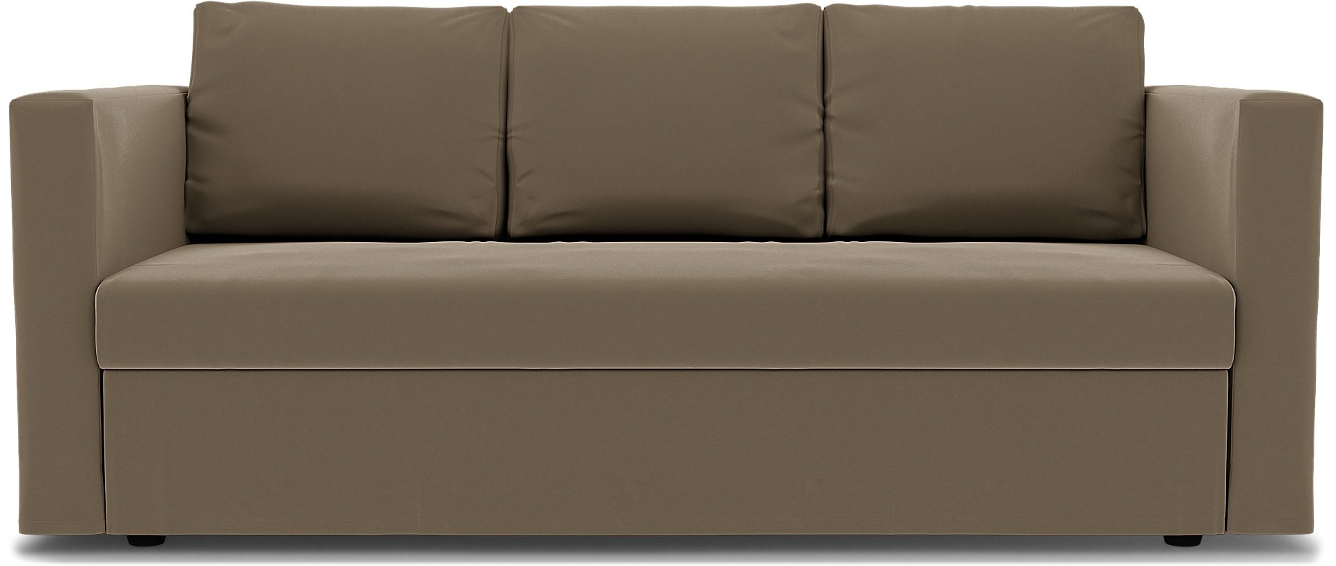 IKEA - Friheten 3 Seater Sofa Bed Cover, Taupe, Velvet - Bemz