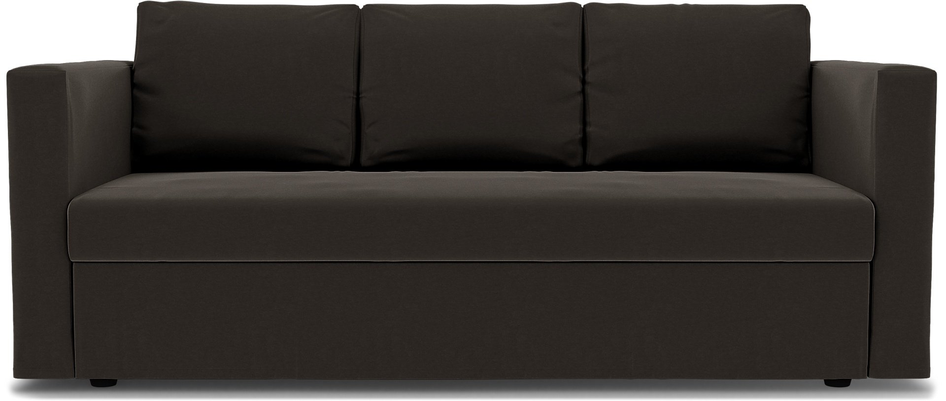IKEA - Friheten 3 Seater Sofa Bed Cover, Licorice, Velvet - Bemz