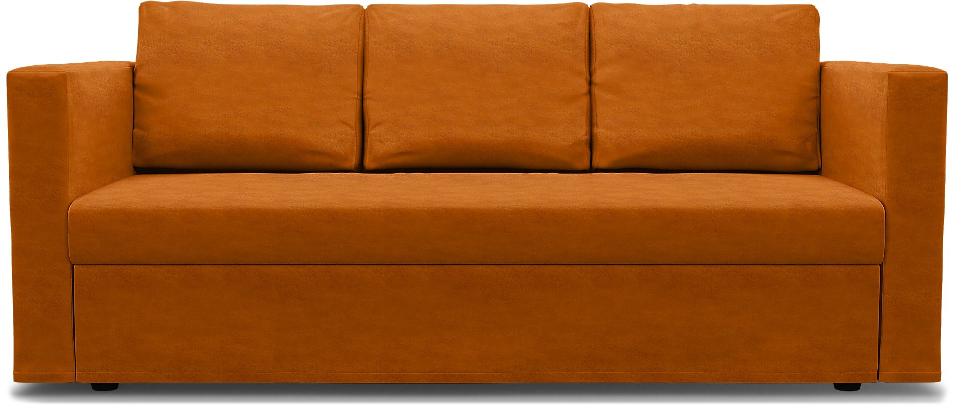 IKEA - Friheten 3 Seater Sofa Bed Cover, Cognac, Velvet - Bemz
