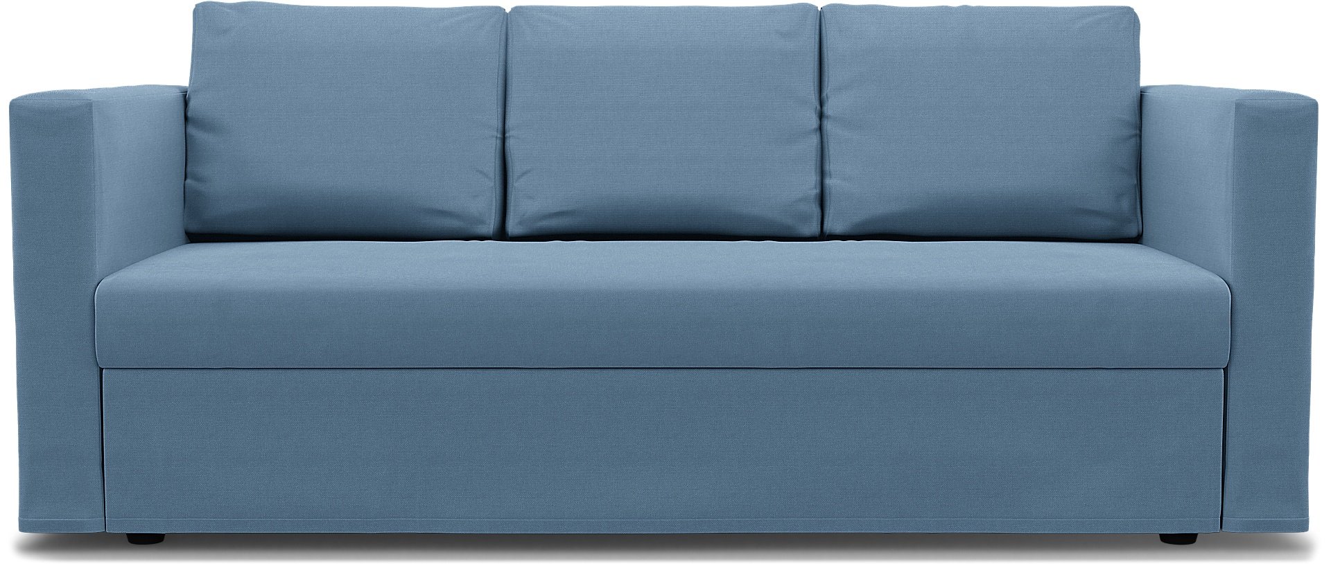 IKEA - Friheten 3 Seater Sofa Bed Cover, Vintage Blue, Linen - Bemz
