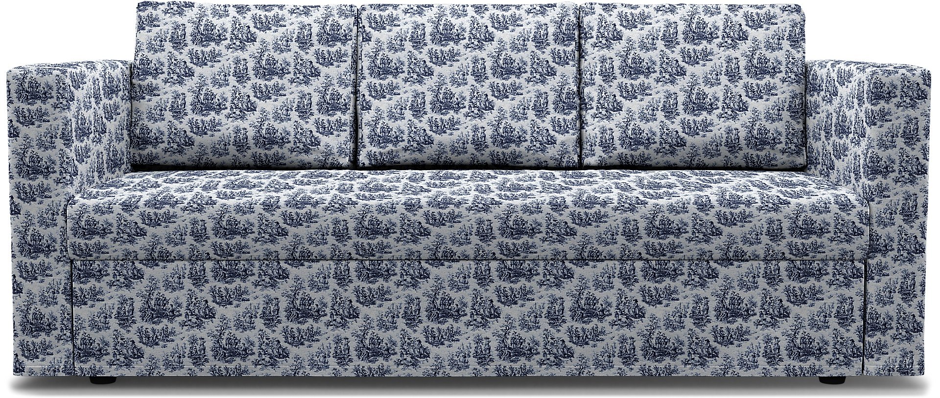 IKEA - Friheten 3 Seater Sofa Bed Cover, Dark Blue, Boucle & Texture - Bemz