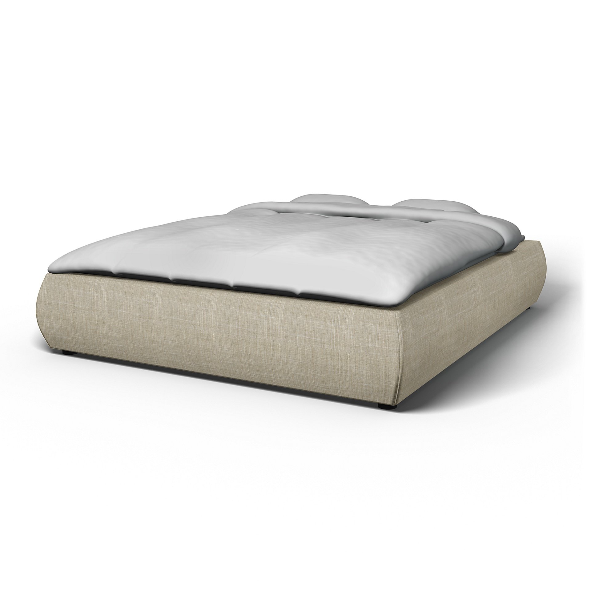 IKEA - Grimen Bed Frame Cover, Sand Beige, Boucle & Texture - Bemz