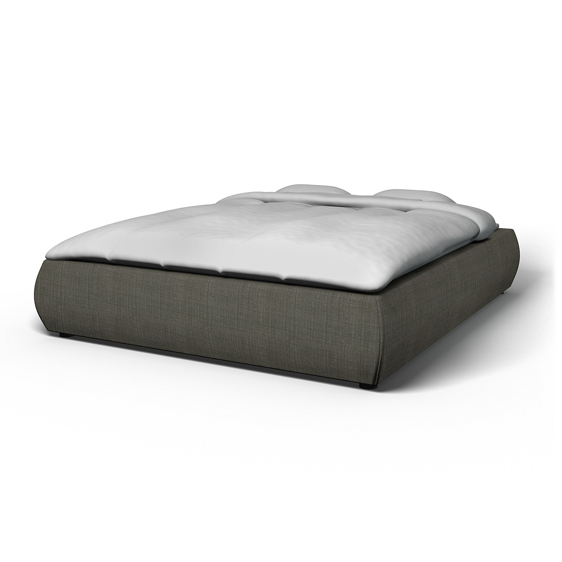 IKEA - Grimen Bed Frame Cover, Mole Brown, Boucle & Texture - Bemz