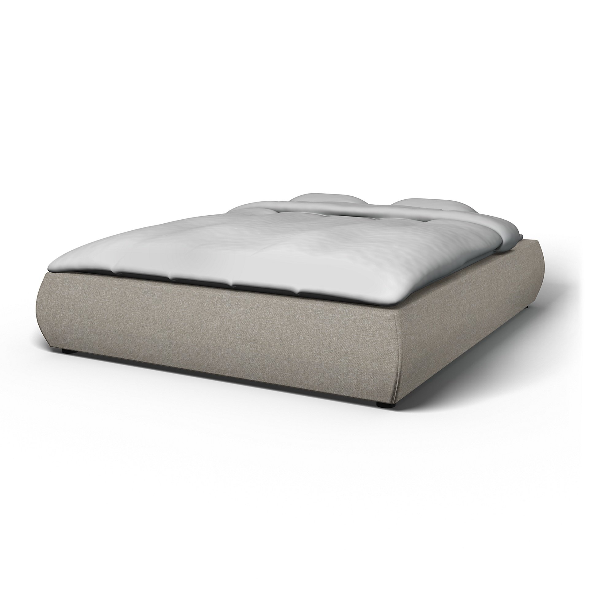 IKEA - Grimen Bed Frame Cover, Greige, Boucle & Texture - Bemz