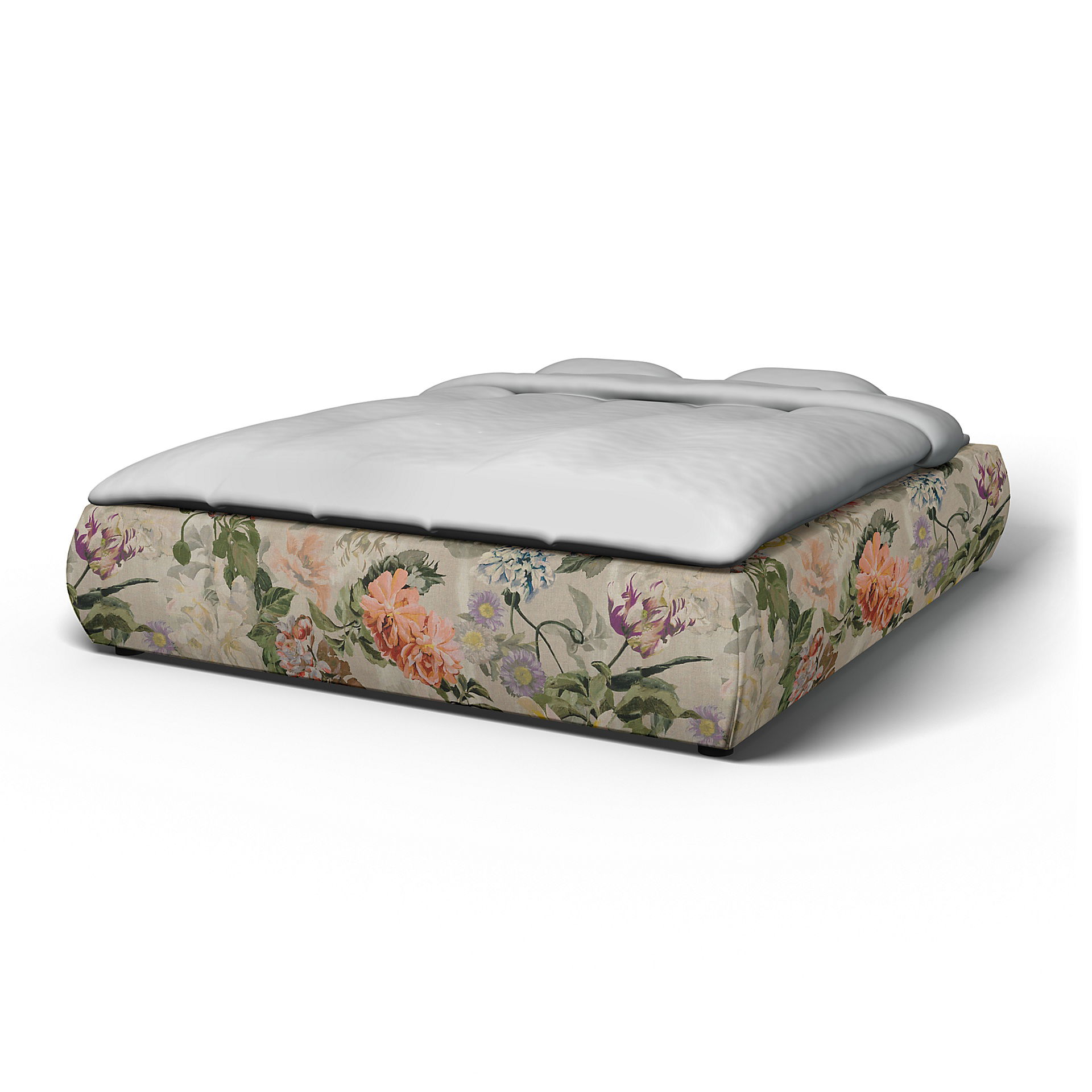 IKEA - Överdrag till Grimen sängstomme, Delft Flower - Tuberose, Linne - Bemz