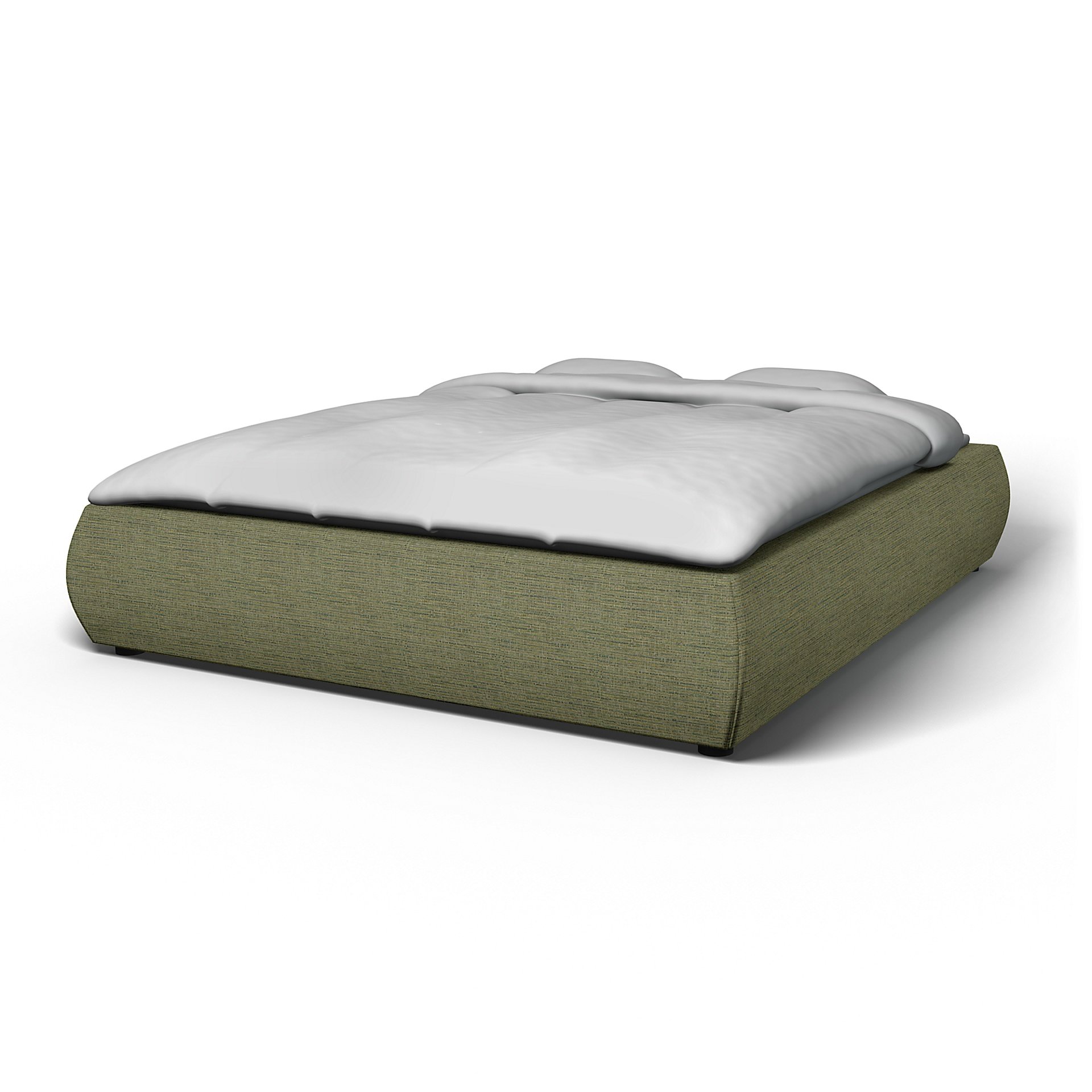 IKEA - Grimen Bed Frame Cover, Meadow Green, Boucle & Texture - Bemz