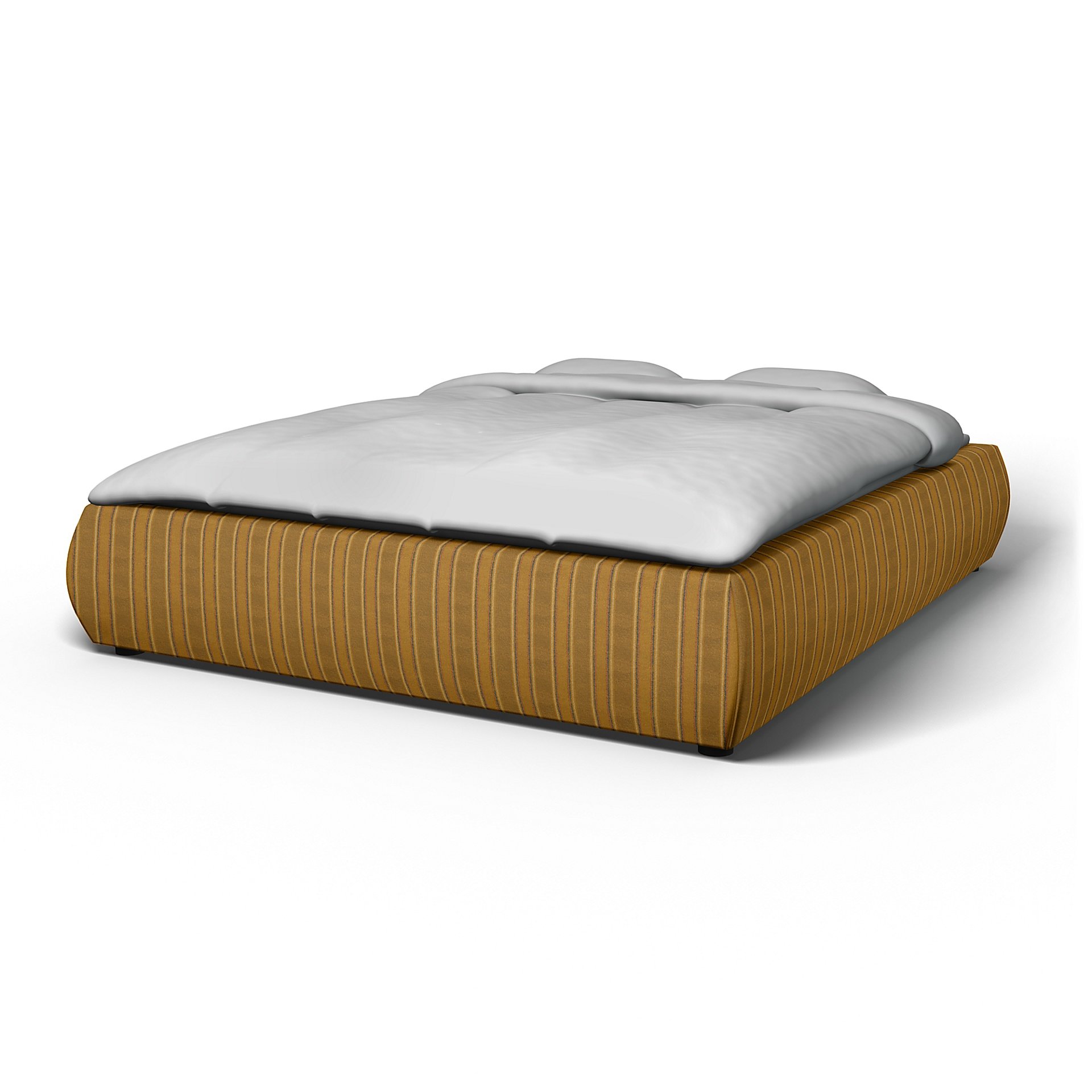 IKEA - Grimen Bed Frame Cover, Mustard Stripe, Cotton - Bemz