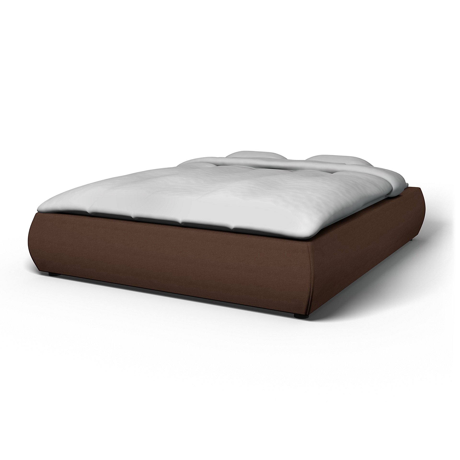 IKEA - Grimen Bed Frame Cover, Chocolate, Linen - Bemz