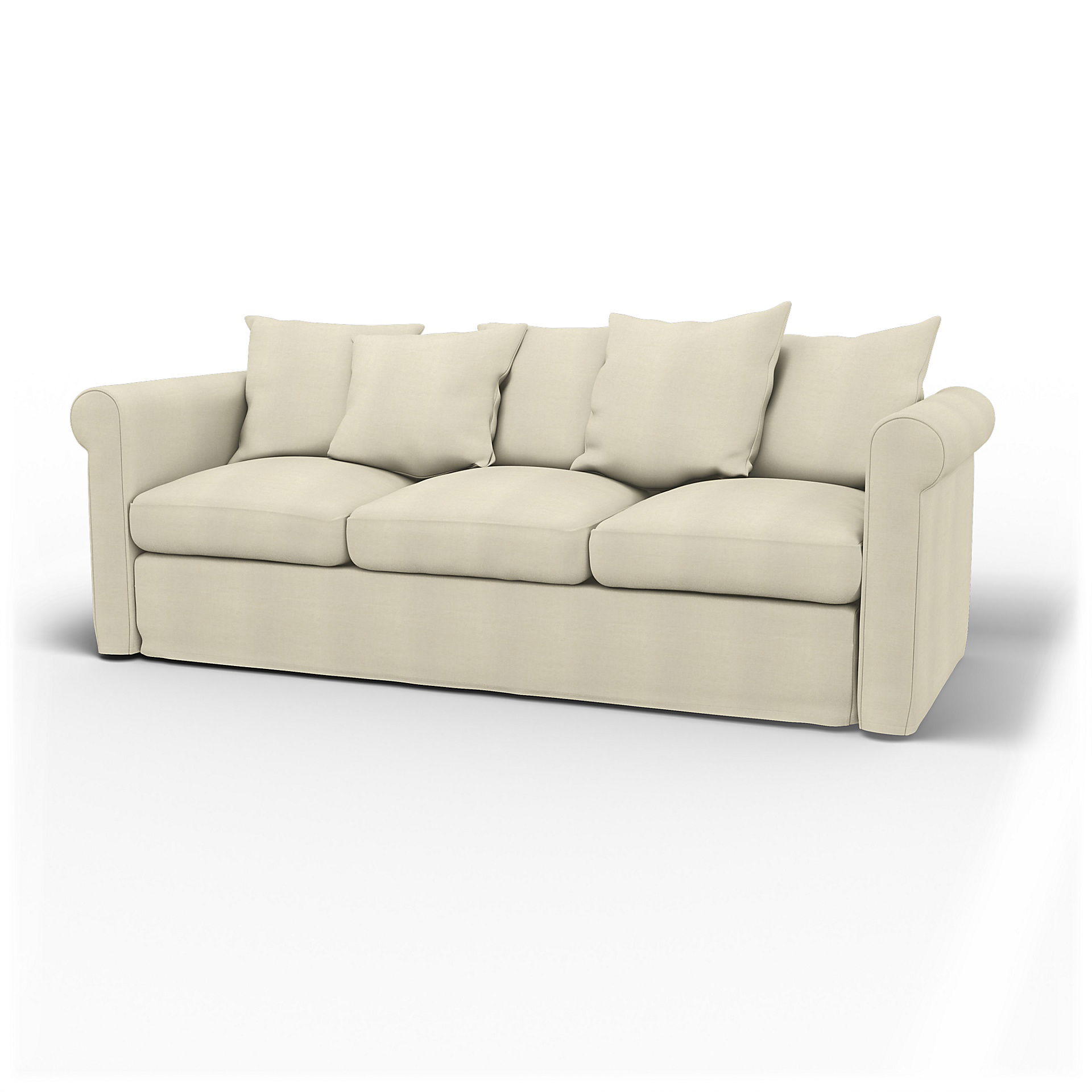 IKEA - Överdrag till Grönlid 3-sitssoffa, White, Linne - Bemz