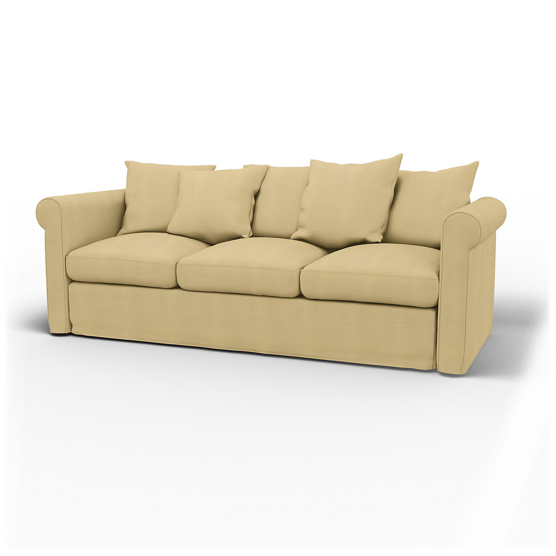 IKEA - Överdrag till Grönlid 3-sitssoffa, Soft Yellow, Linne - Bemz