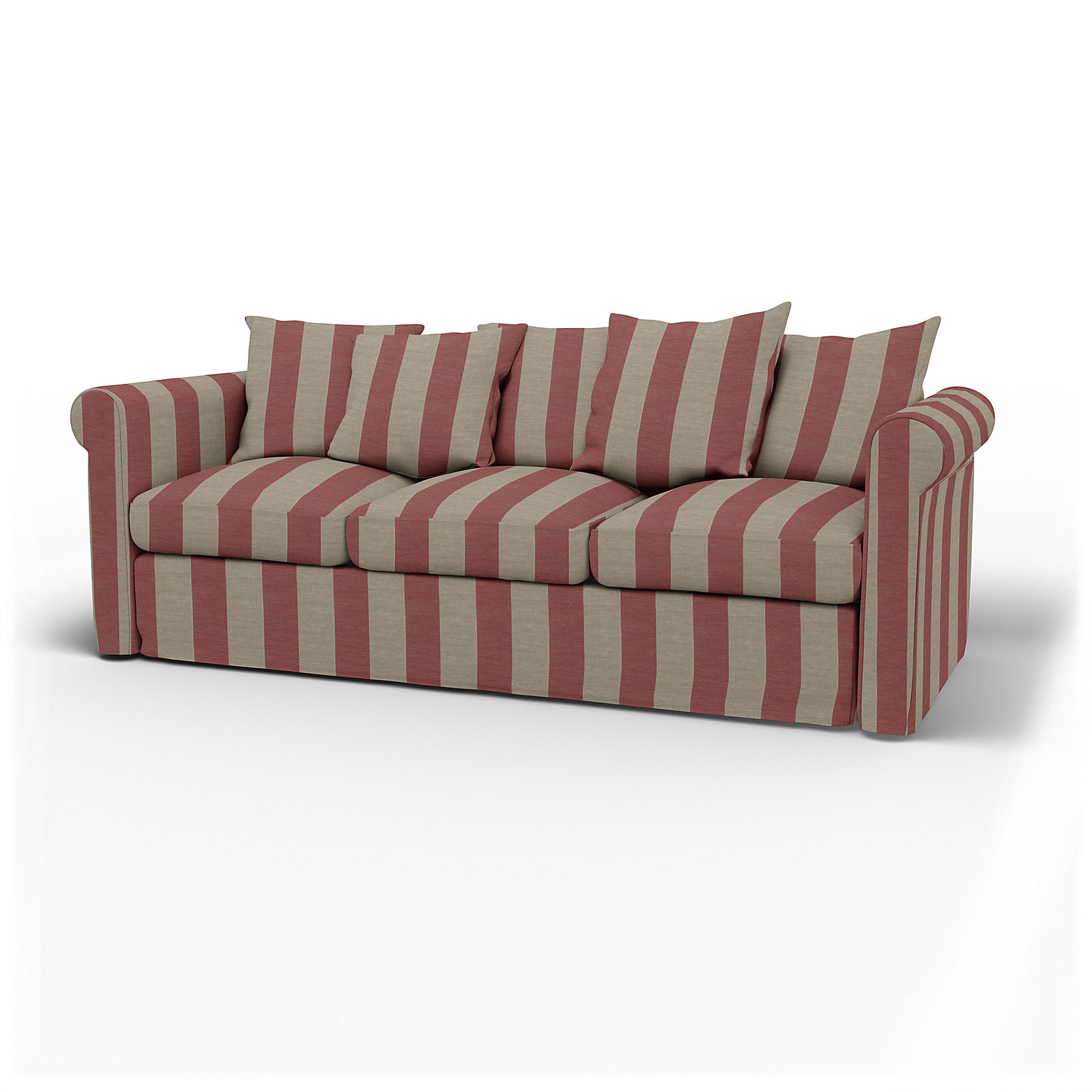 IKEA - Överdrag till Grönlid 3-sitssoffa, Soft Red, Linne - Bemz