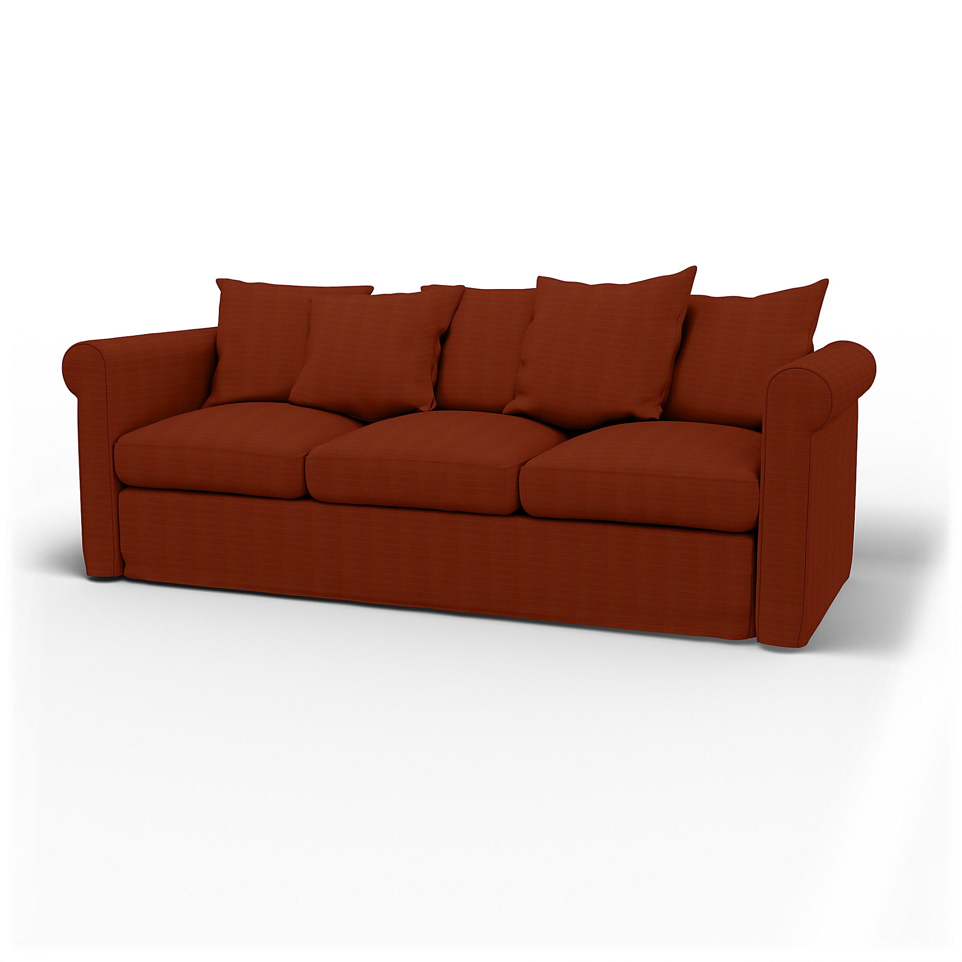 IKEA - Överdrag till Grönlid 3-sitssoffa, Burnt Sienna, Sammet - Bemz
