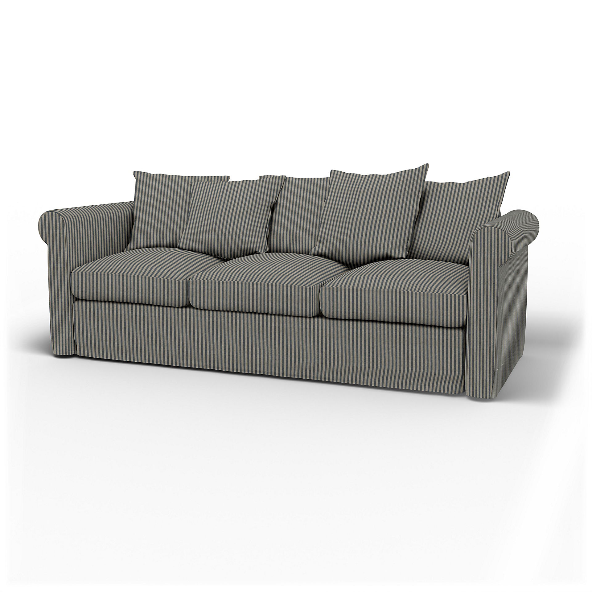 IKEA - Överdrag till Grönlid 3-sitssoffa, Dark Blue / Natural, Linne - Bemz