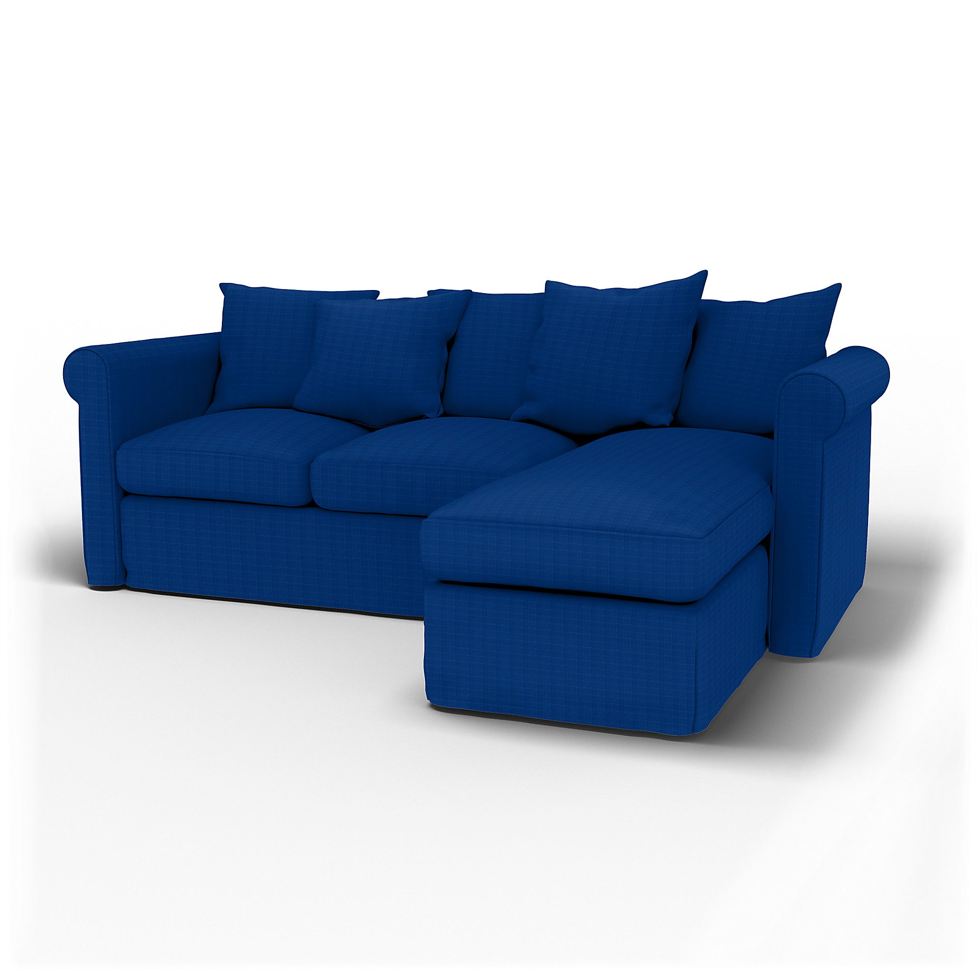 IKEA - Grönlid 3 Seater with Chaise Sofa Cover, Lapis Blue, Velvet - Bemz
