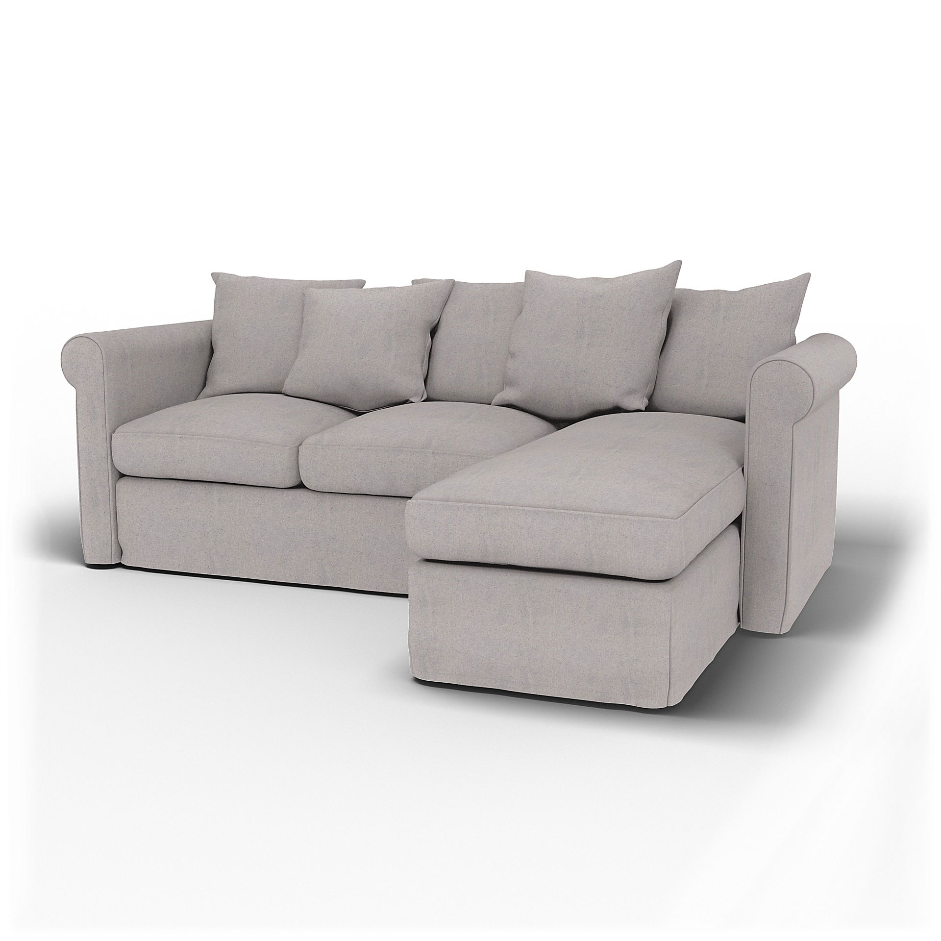 IKEA - Överdrag till Grönlid 3-sitssoffa med schäslong, Moss Green, Bomull - Bemz