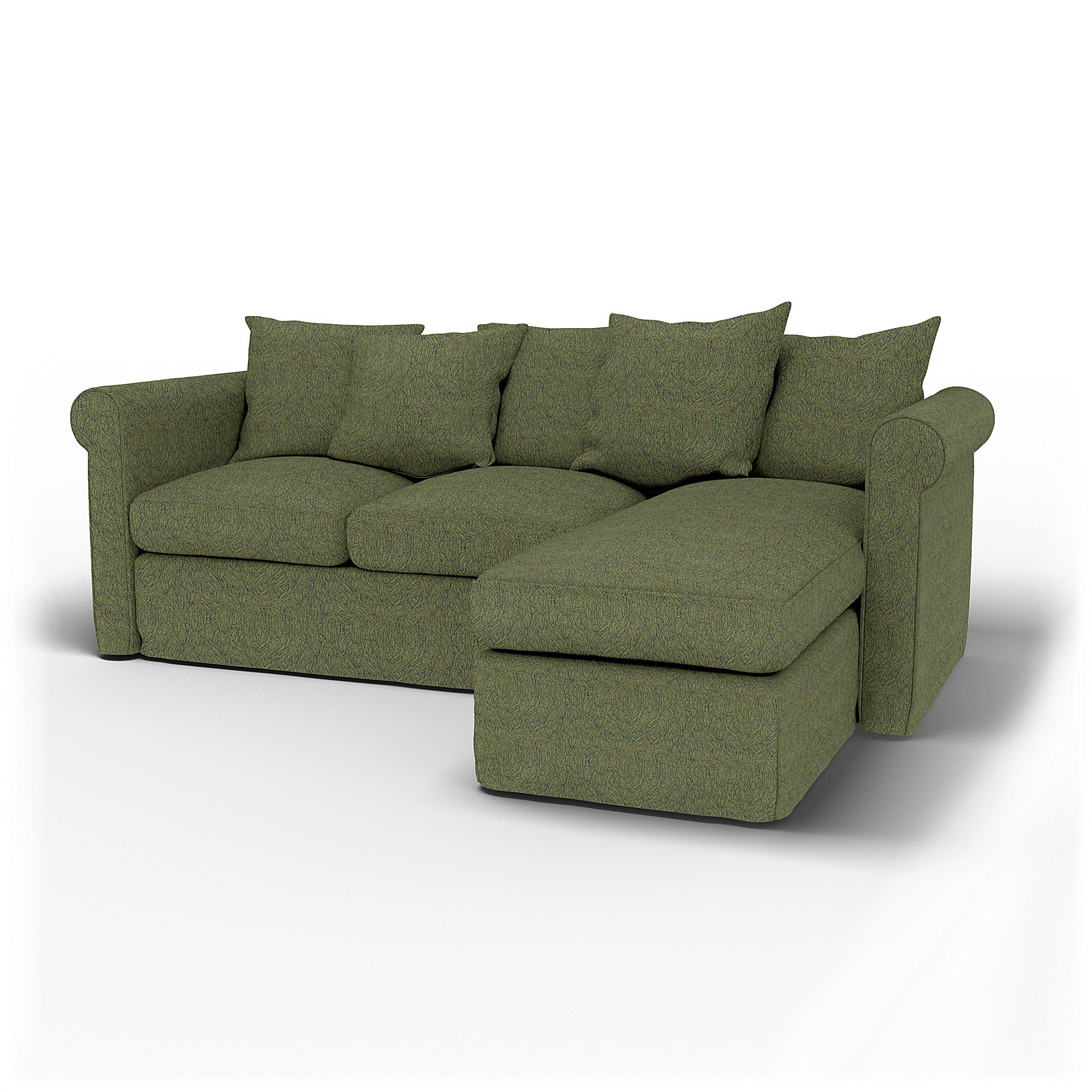 IKEA - Grönlid 3 Seater with Chaise Sofa Cover, Green, BEMZ NATURE'S PALETTE COLLECTION - Bemz