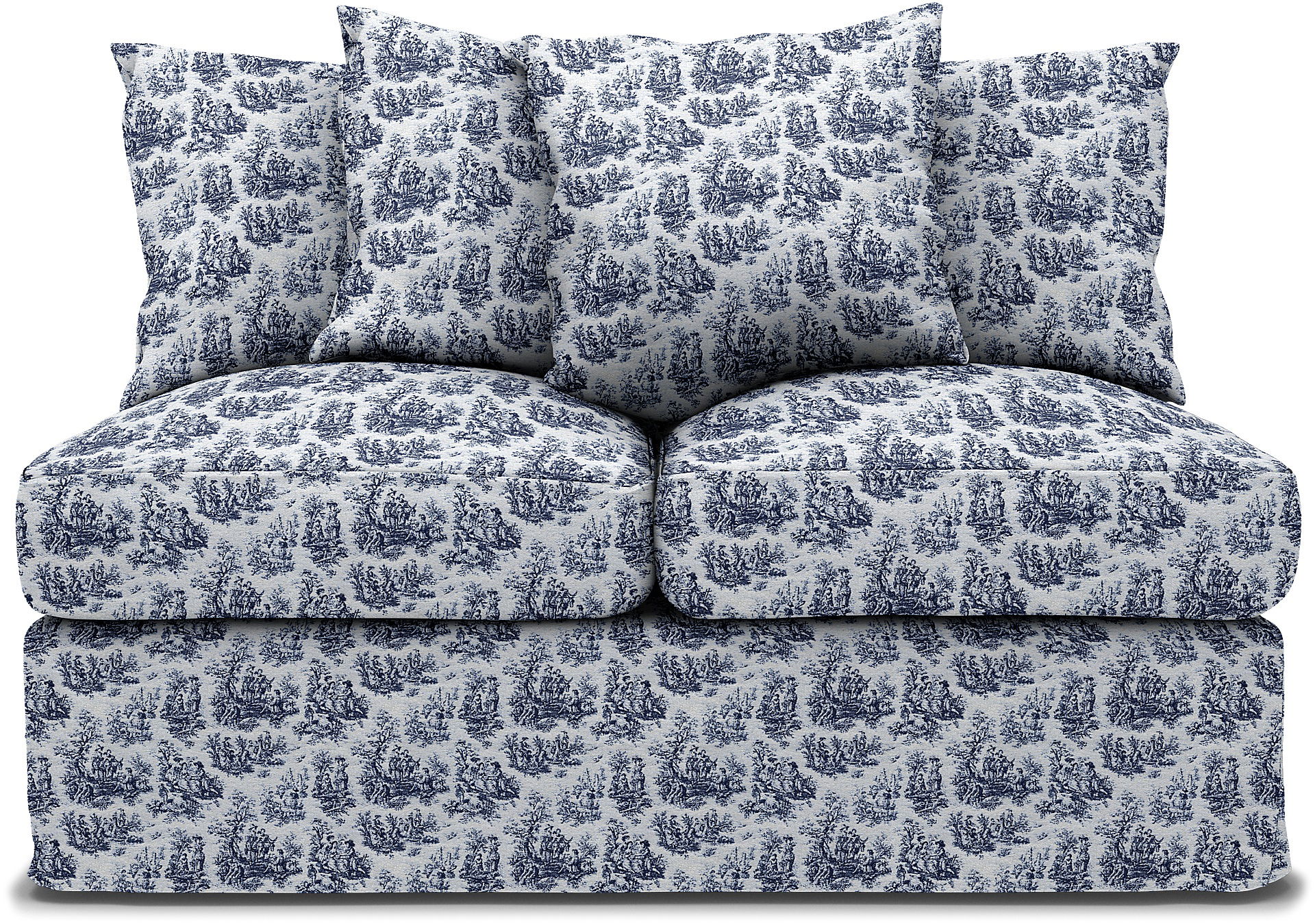IKEA - IKEA Grönlid 2 seater sofa bed section cover, Dark Blue, Bouclé & Texture - Bemz