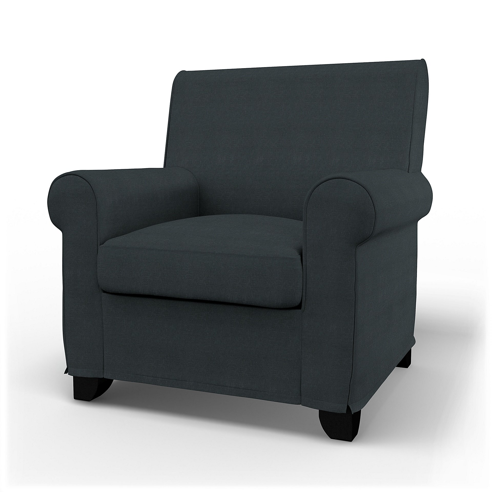 IKEA - Gronlid Armchair Cover, Graphite Grey, Linen - Bemz