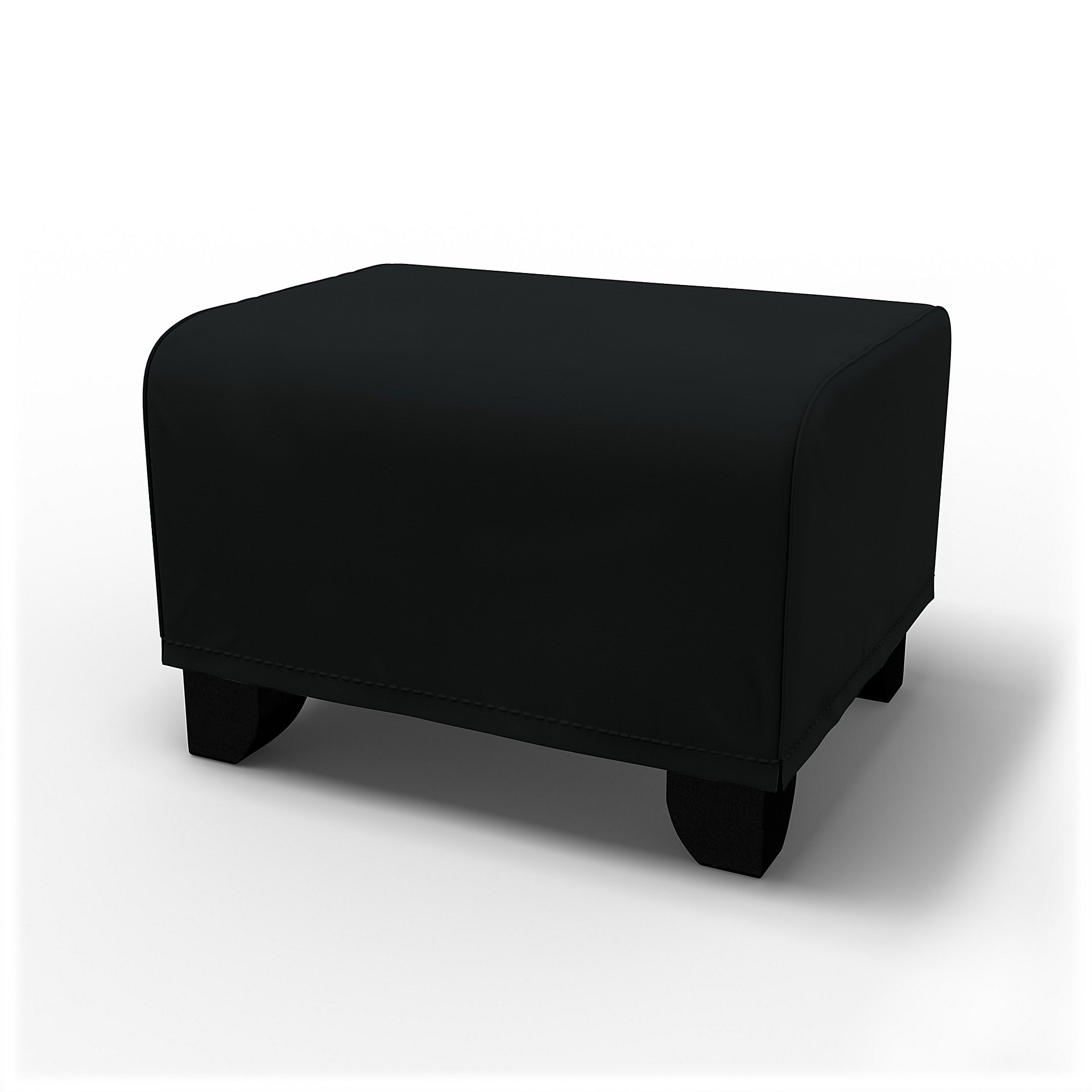 IKEA - Gronlid Footstool Cover, Jet Black, Cotton - Bemz