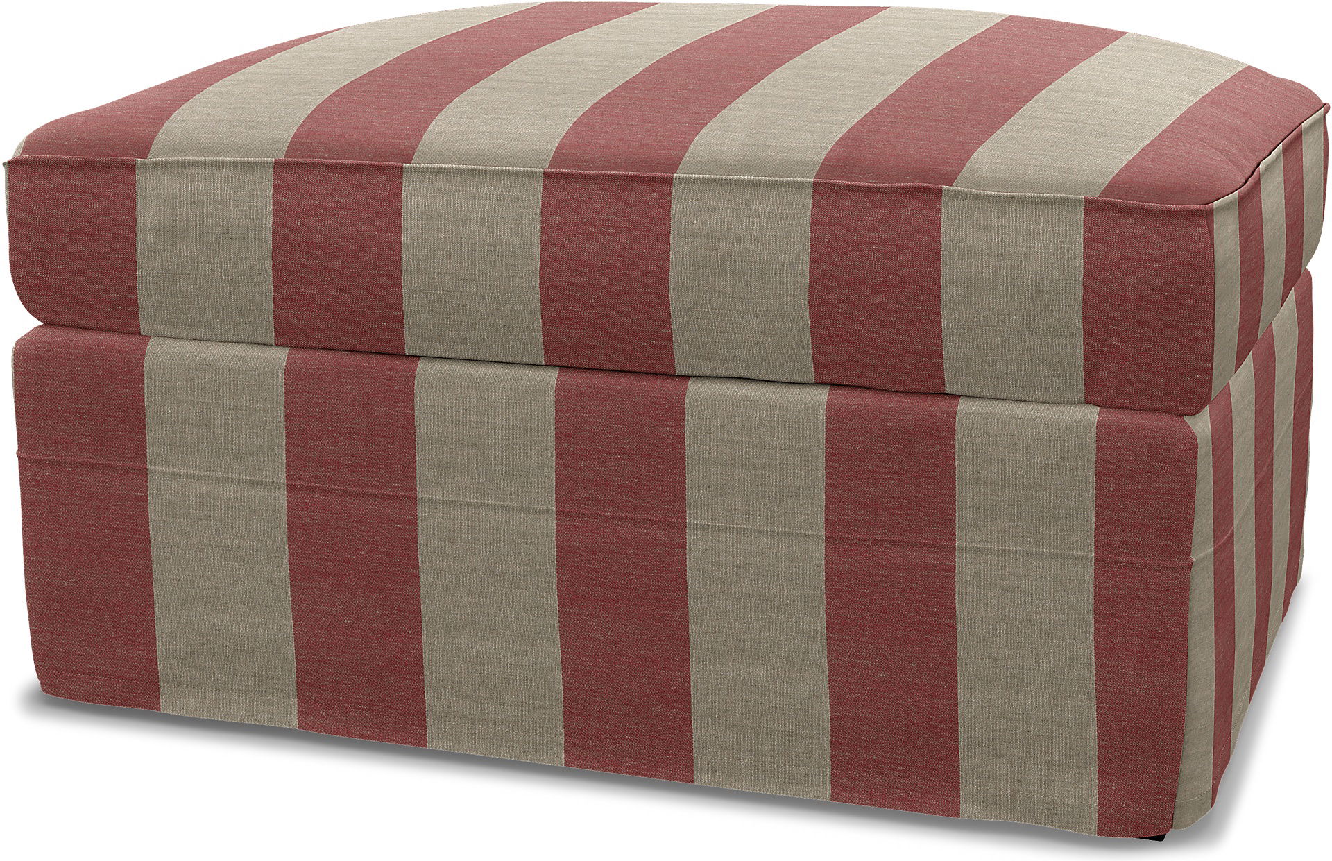 IKEA - Grönlid Footstool with Storage Cover, Soft Red, Linen - Bemz
