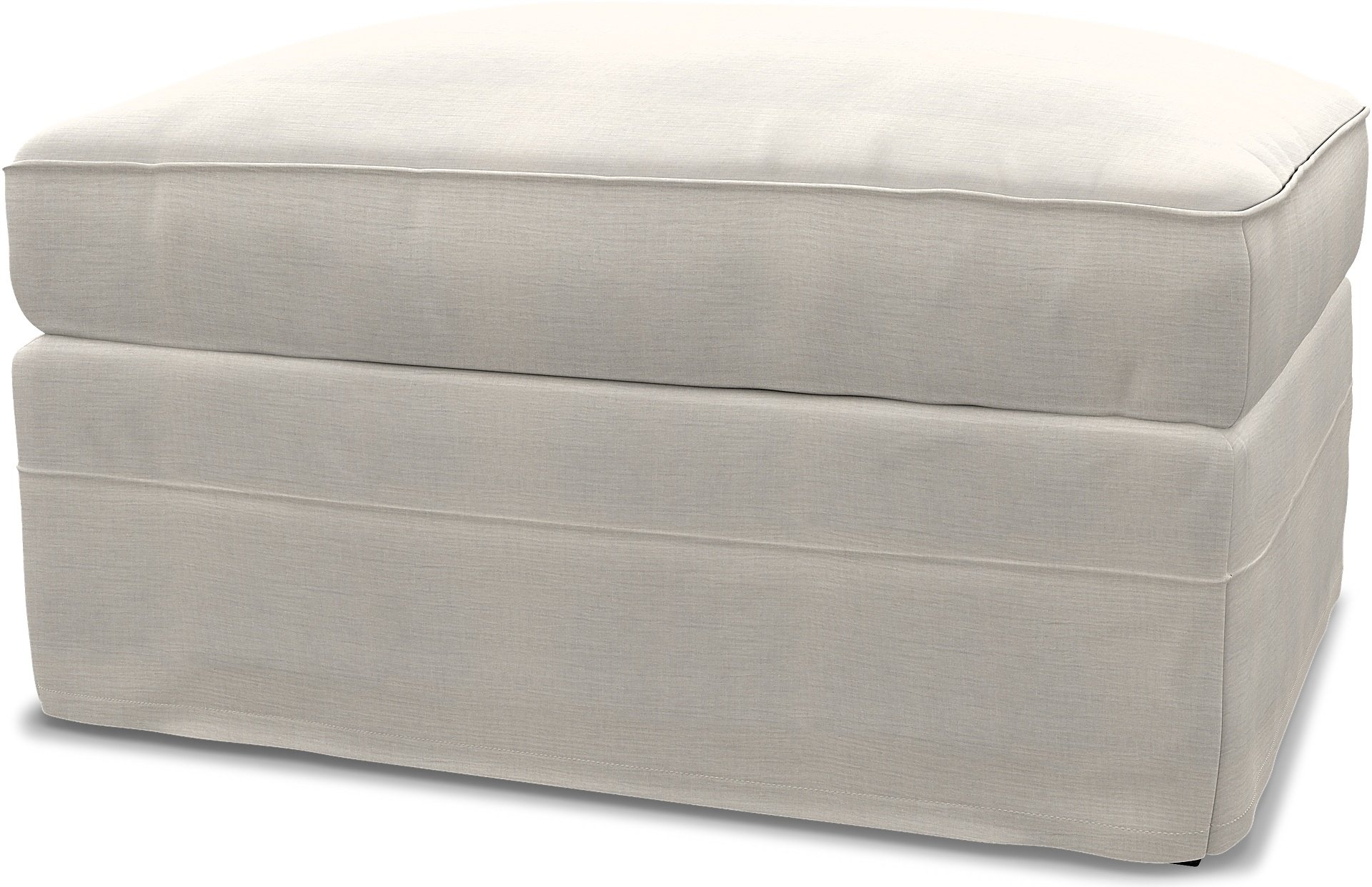 IKEA - Gronlid Footstool with Storage Cover, Soft White, Linen - Bemz