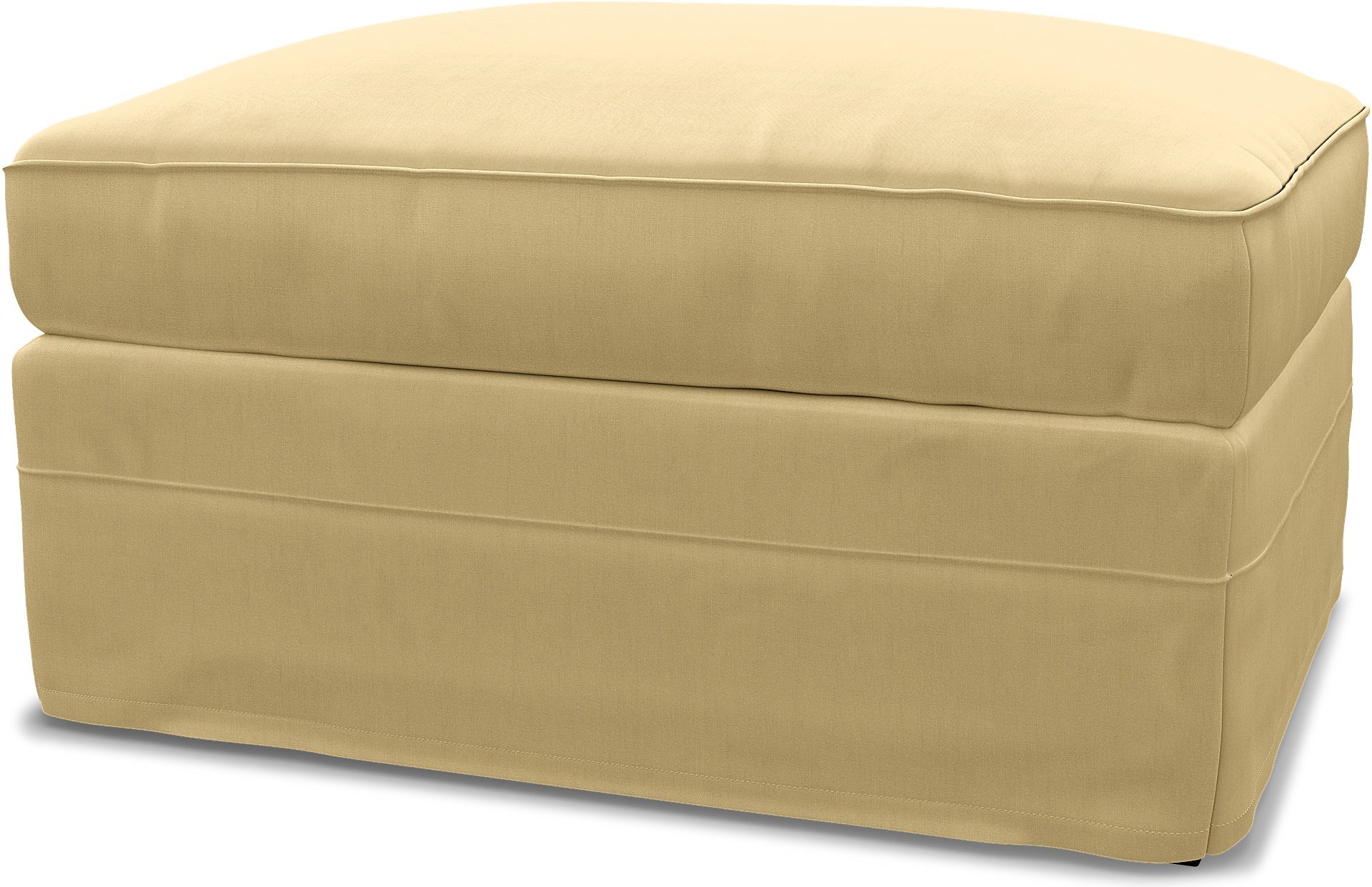 IKEA - Gronlid Footstool with Storage Cover, Straw Yellow, Linen - Bemz