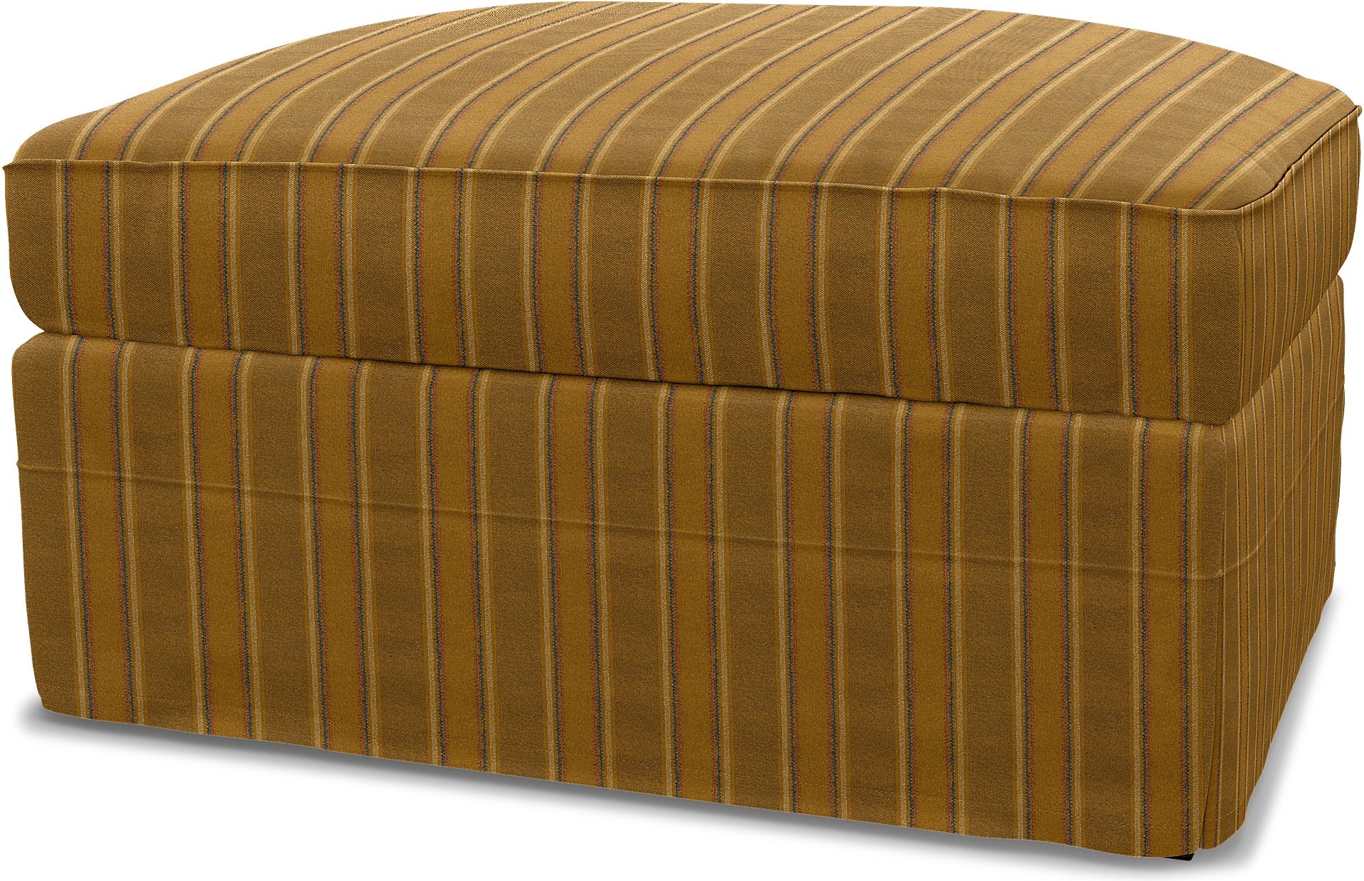 IKEA - Gronlid Footstool with Storage Cover, Mustard Stripe, Cotton - Bemz