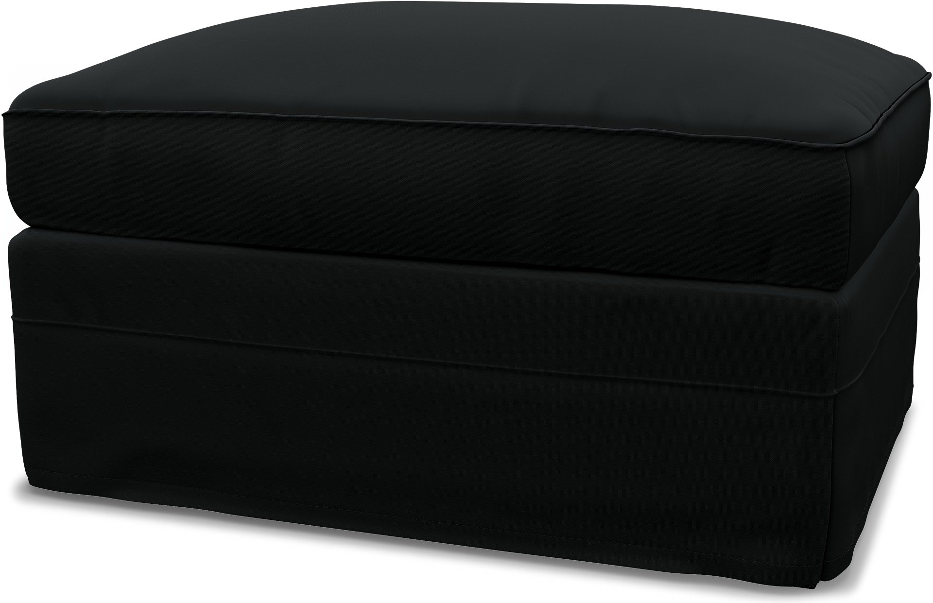 IKEA - Gronlid Footstool with Storage Cover, Jet Black, Cotton - Bemz