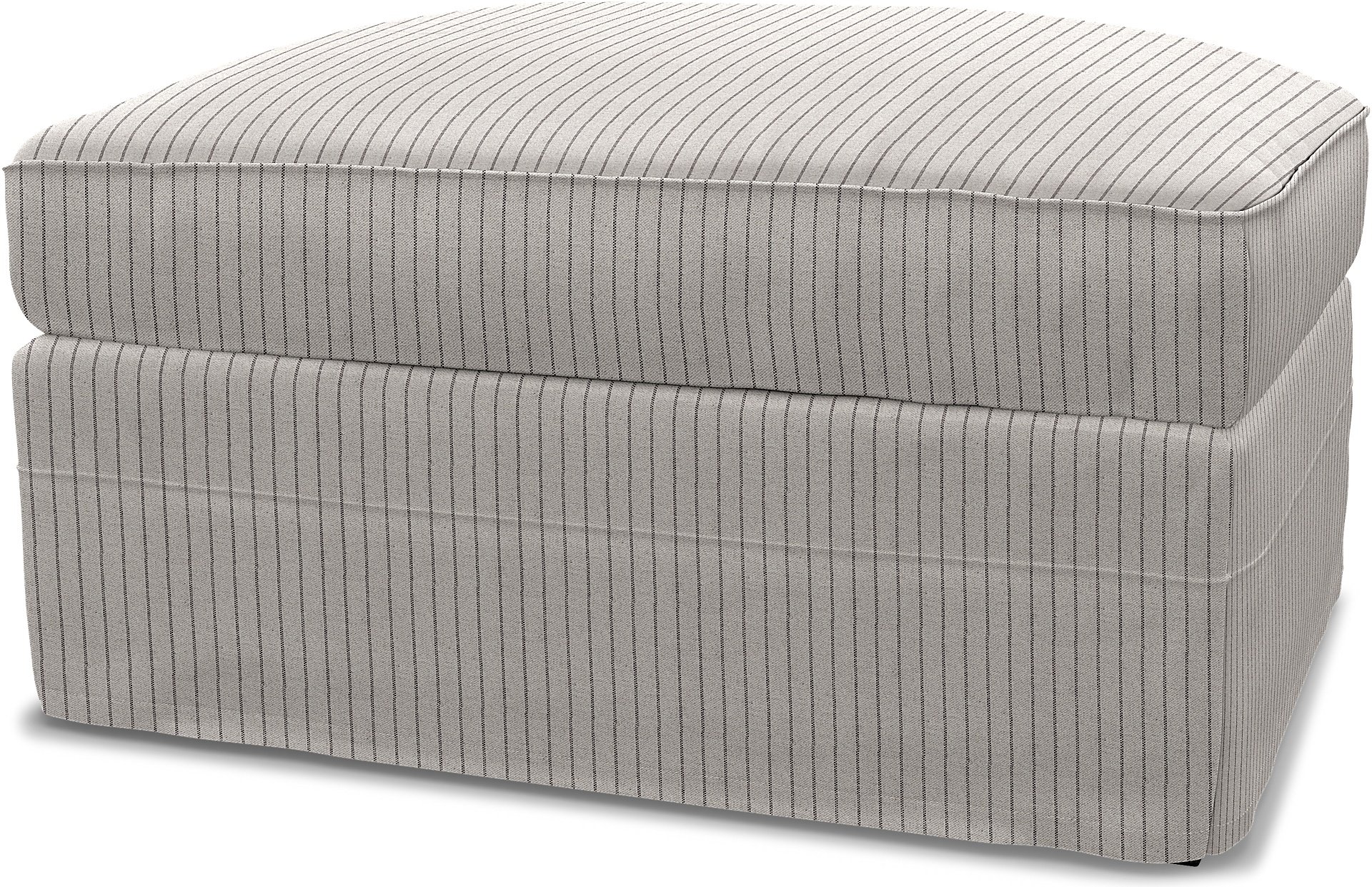 IKEA - Gronlid Footstool with Storage Cover, Silver Grey, Cotton - Bemz