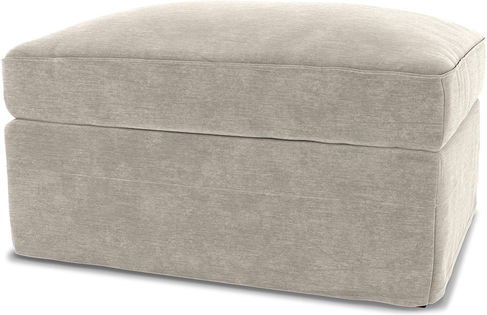 IKEA - Gronlid Footstool with Storage Cover, Natural White, Velvet - Bemz