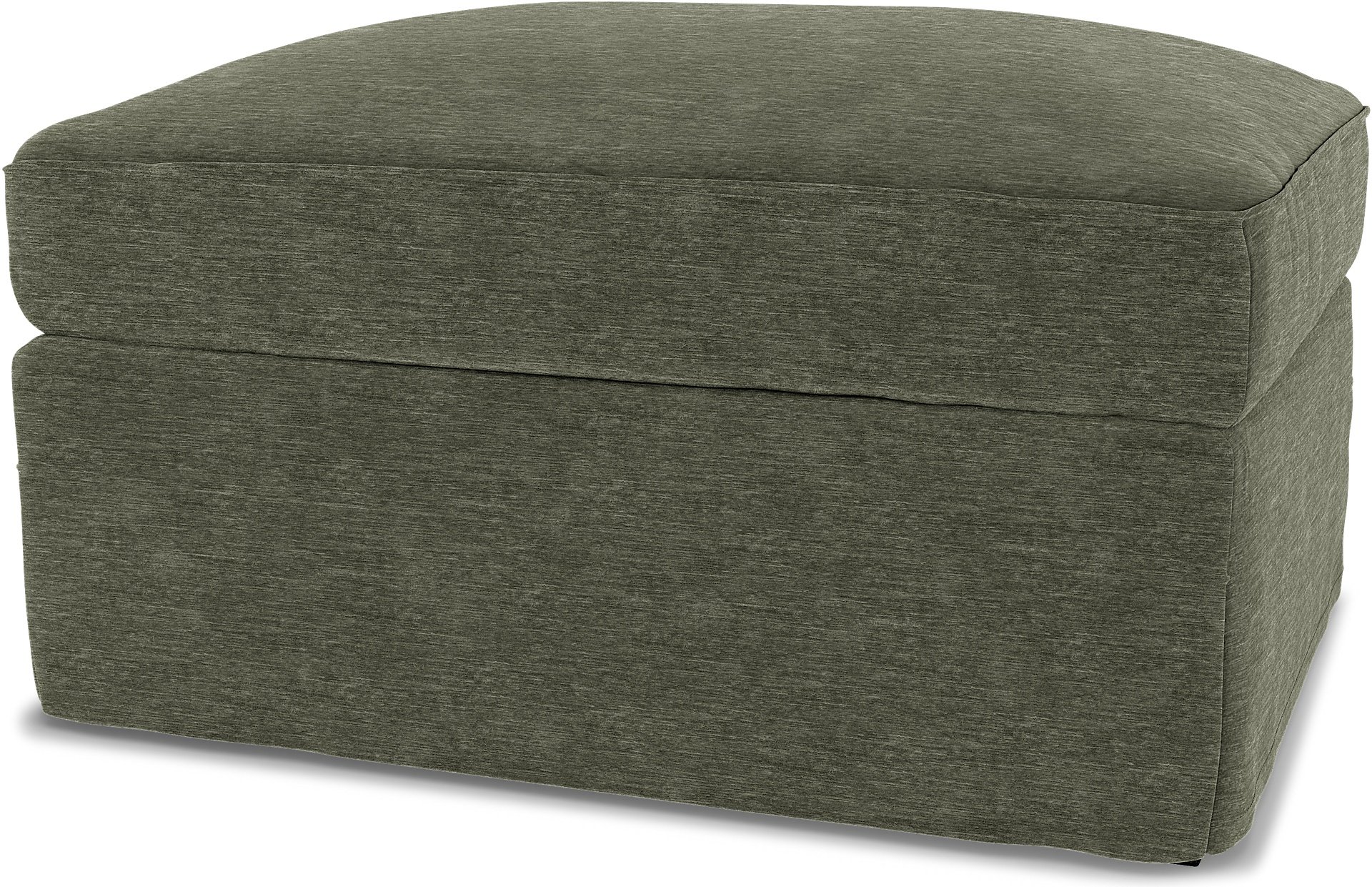 IKEA - Gronlid Footstool with Storage Cover, Green Grey, Velvet - Bemz