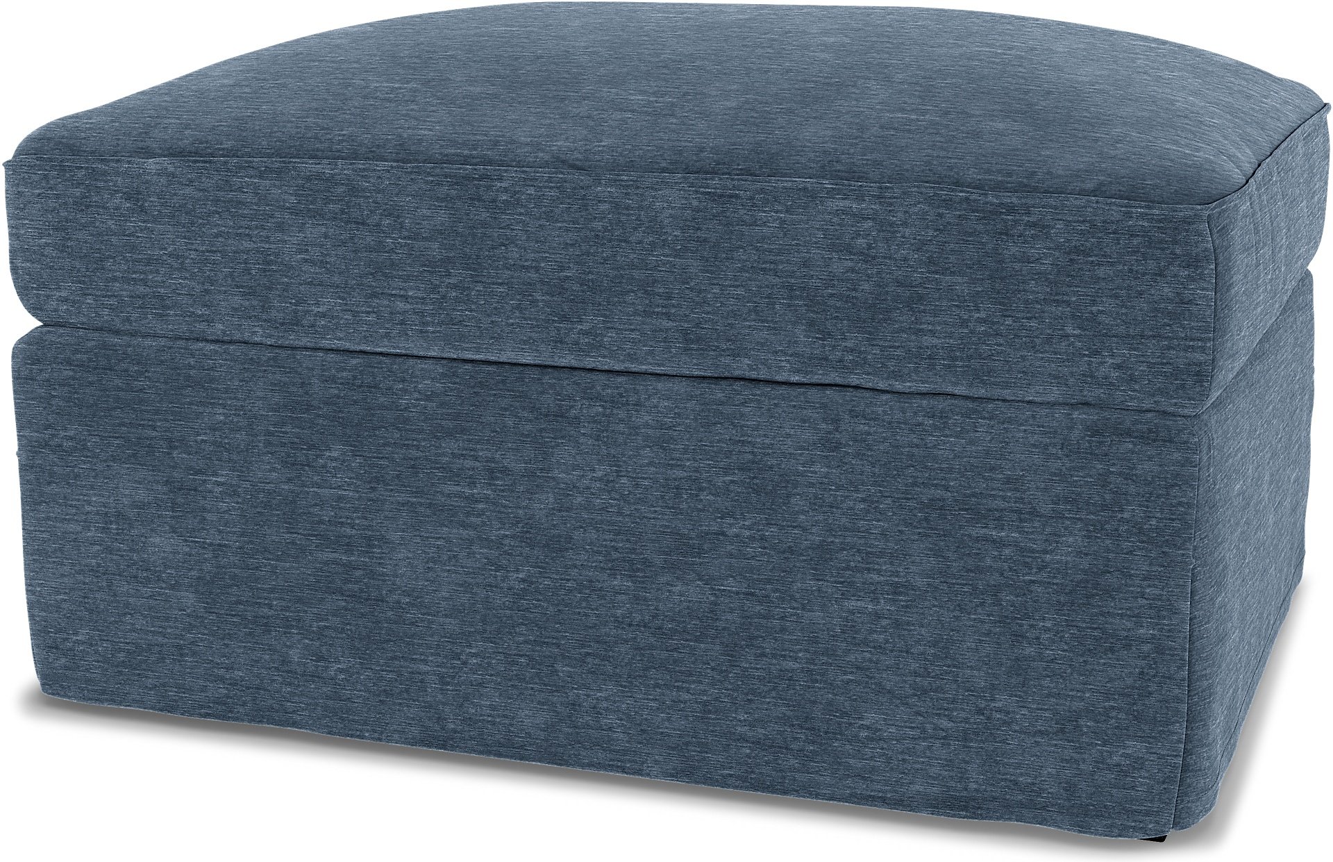 IKEA - Gronlid Footstool with Storage Cover, Mineral Blue, Velvet - Bemz