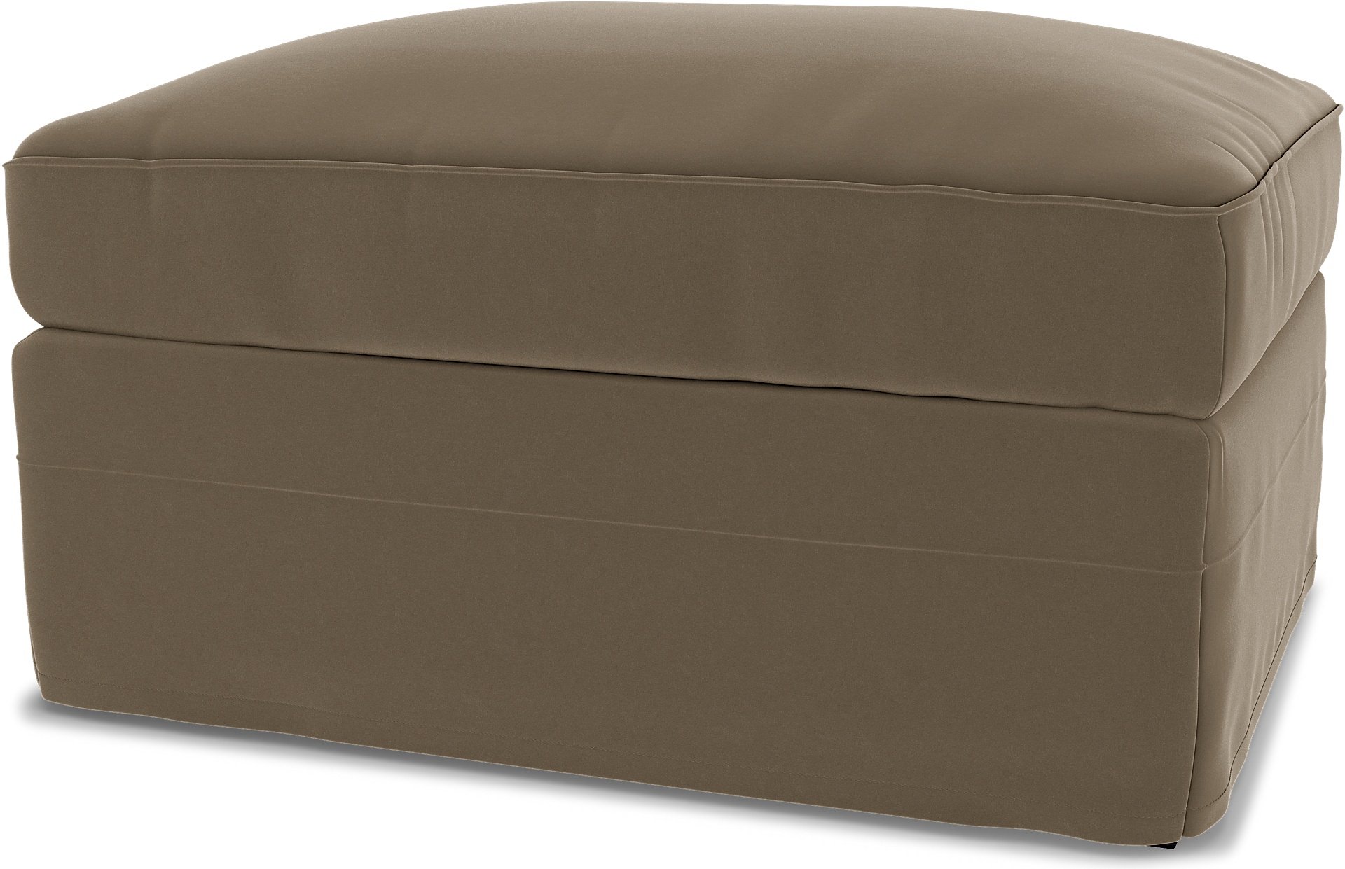 IKEA - Gronlid Footstool with Storage Cover, Taupe, Velvet - Bemz