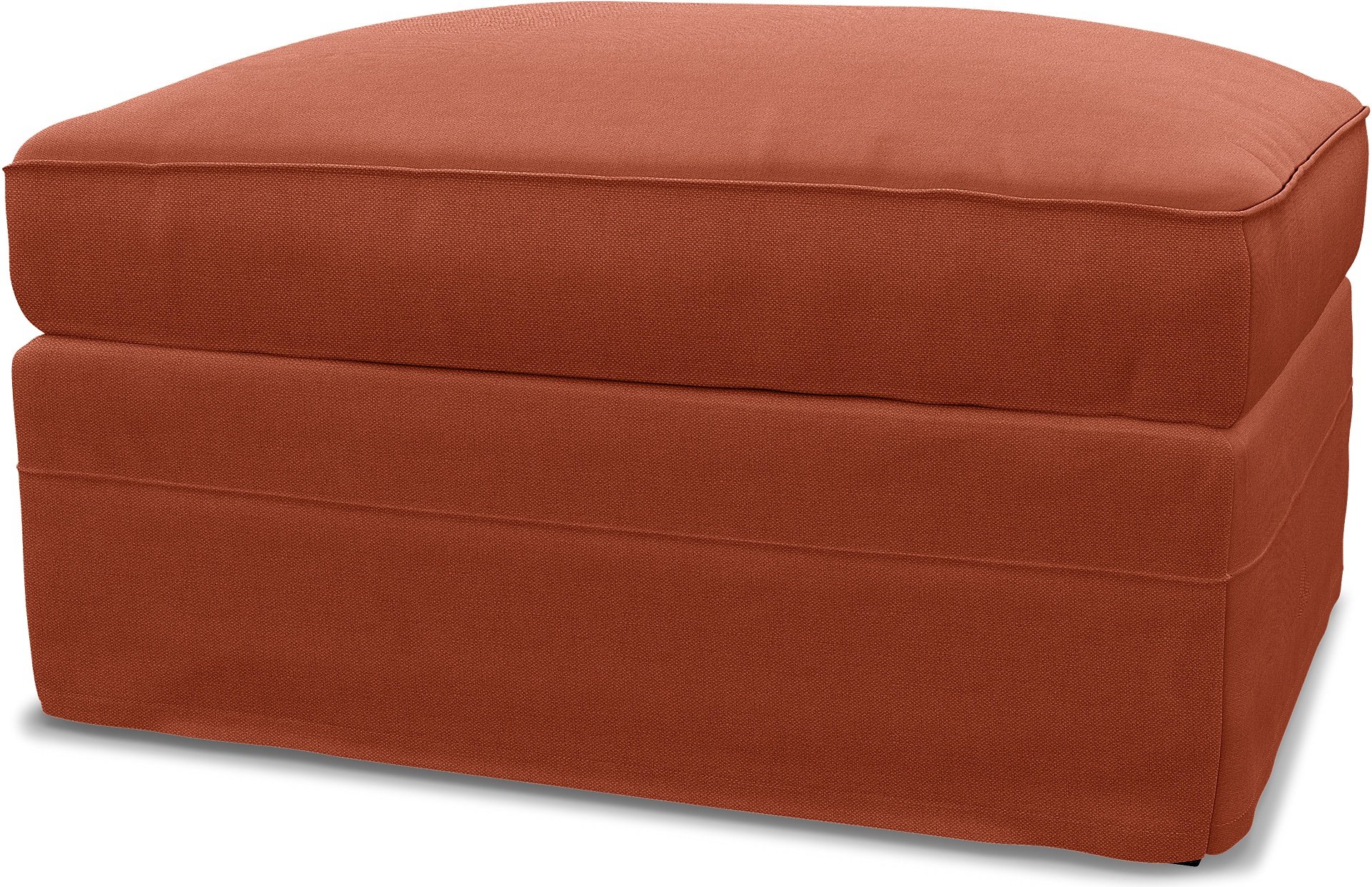 IKEA - Gronlid Footstool with Storage Cover, Burnt Orange, Linen - Bemz