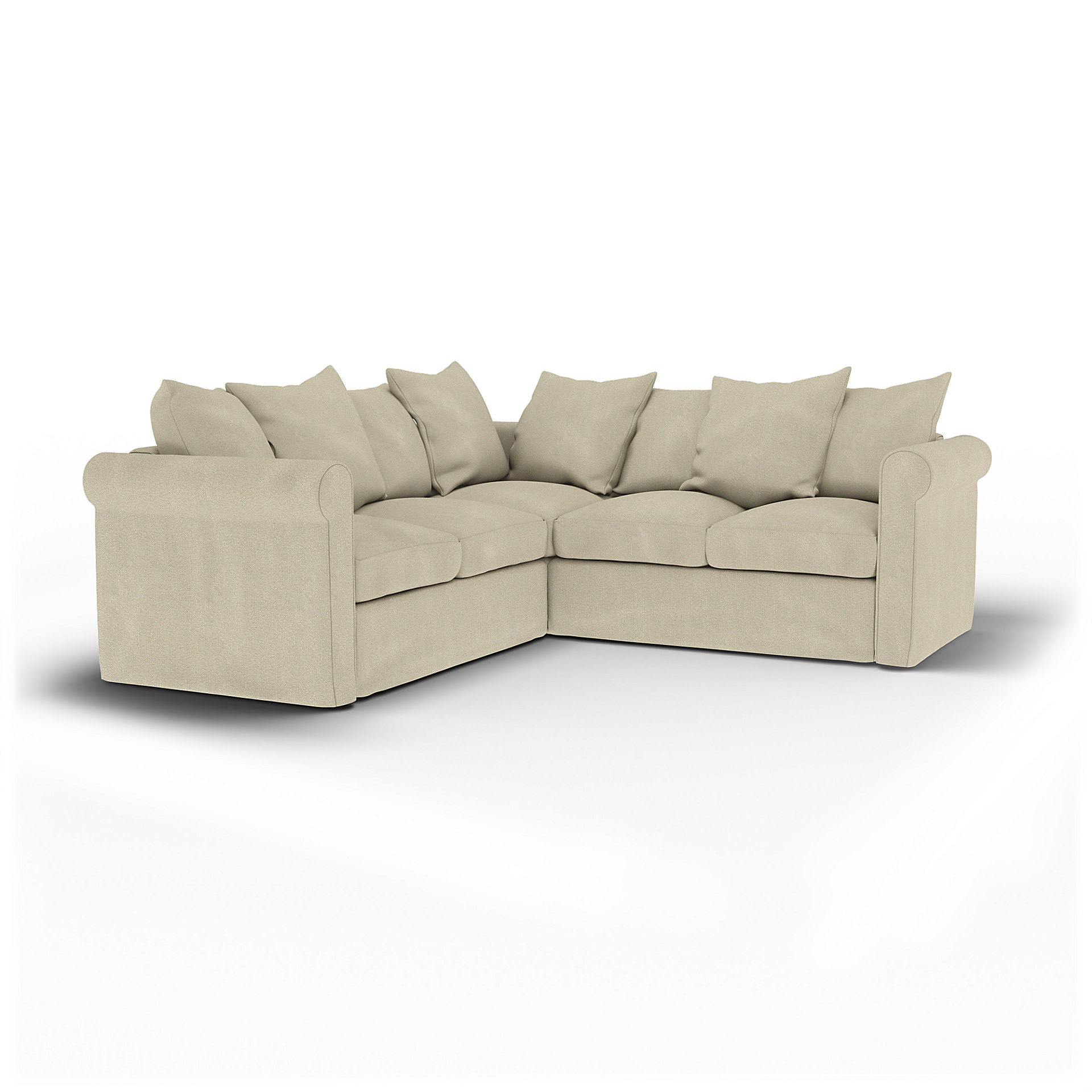 IKEA - Grönlid 4 Seater Corner Sofa Cover, Cream, Bouclé & Texture - Bemz