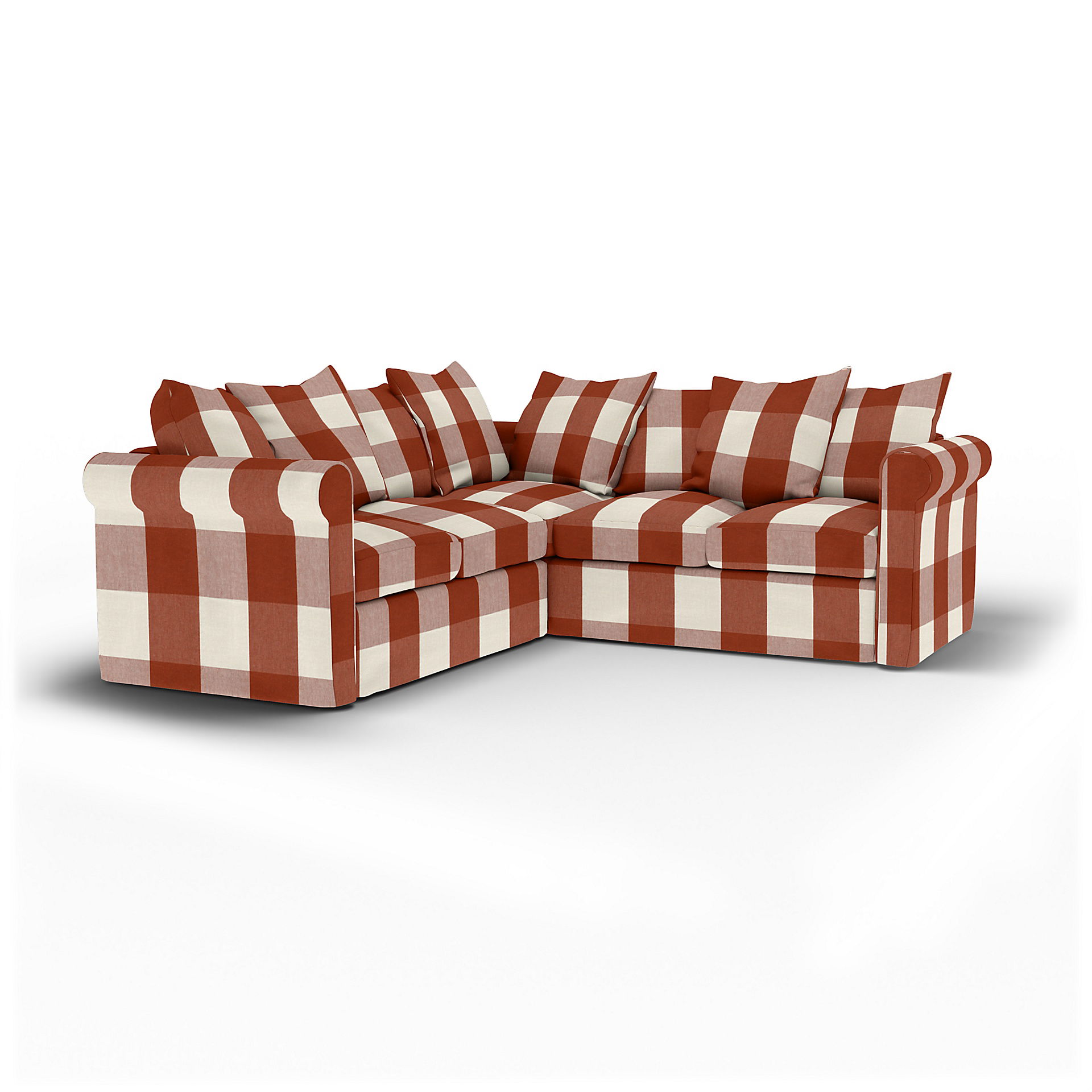 IKEA - Grönlid 4 Seater Corner Sofa Cover, Terracotta, Linen - Bemz