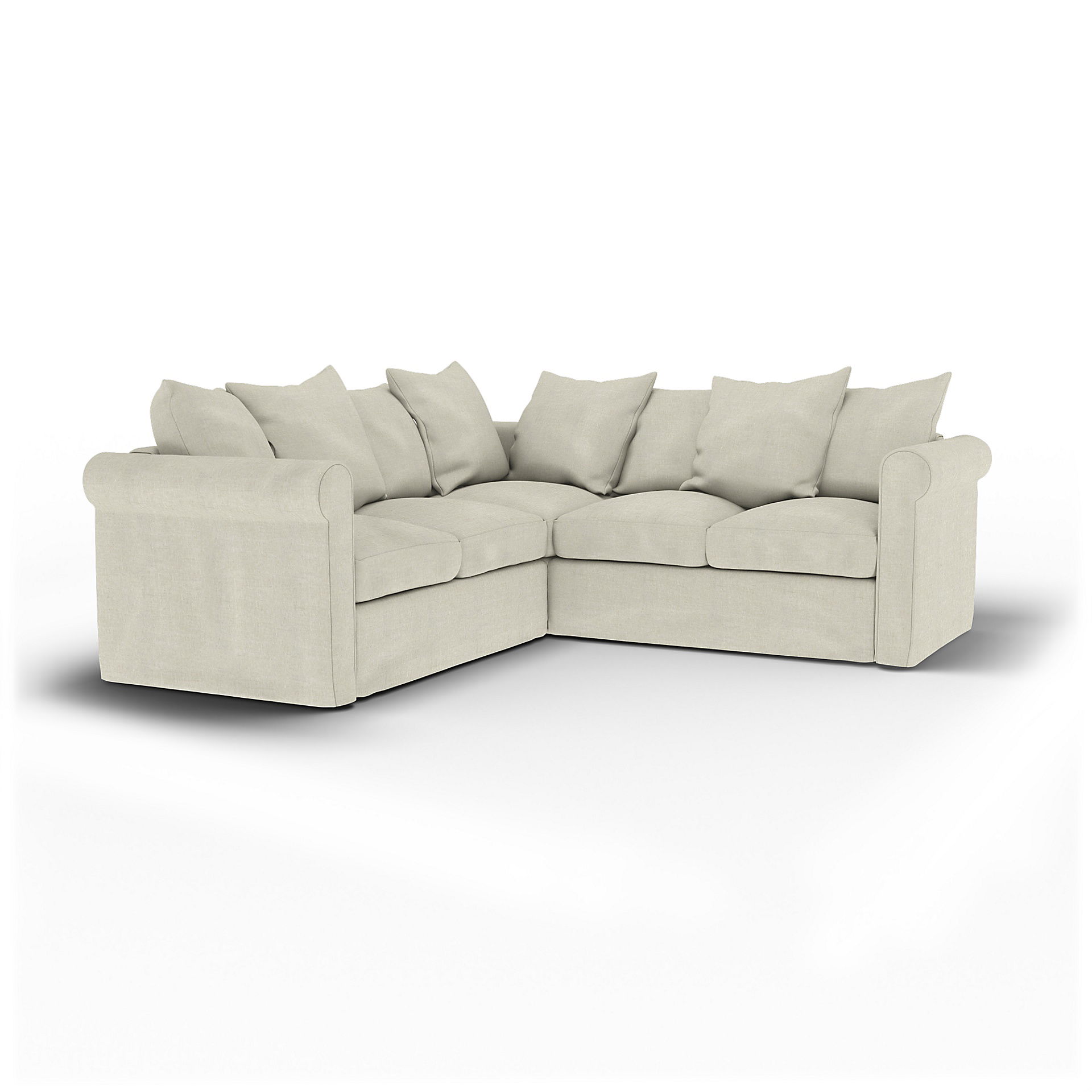 IKEA - Överdrag till Grönlid 4-sitshörnsoffa, Natural, Linne - Bemz