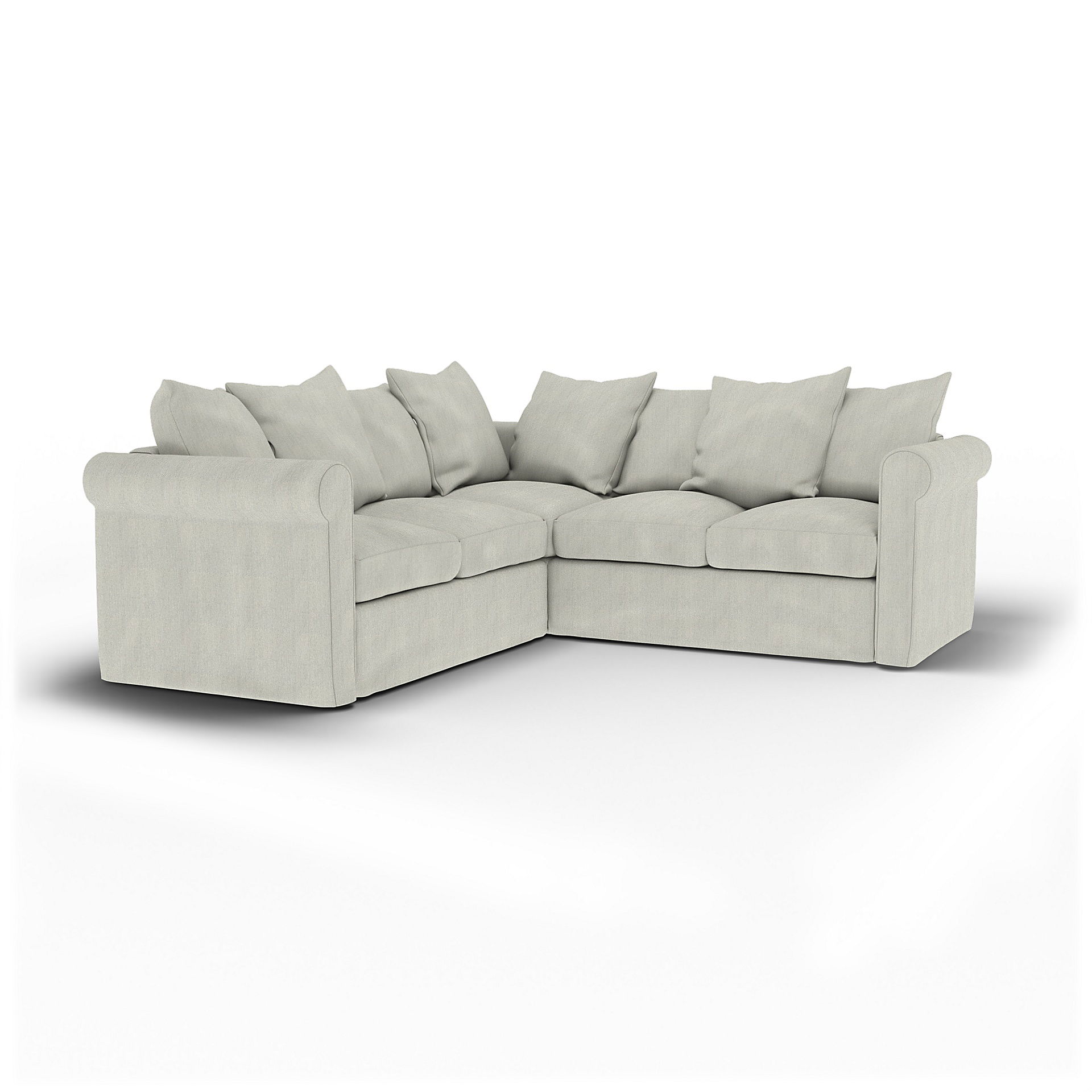 IKEA - Grönlid 4 Seater Corner Sofa Cover, Silver Grey, Cotton - Bemz