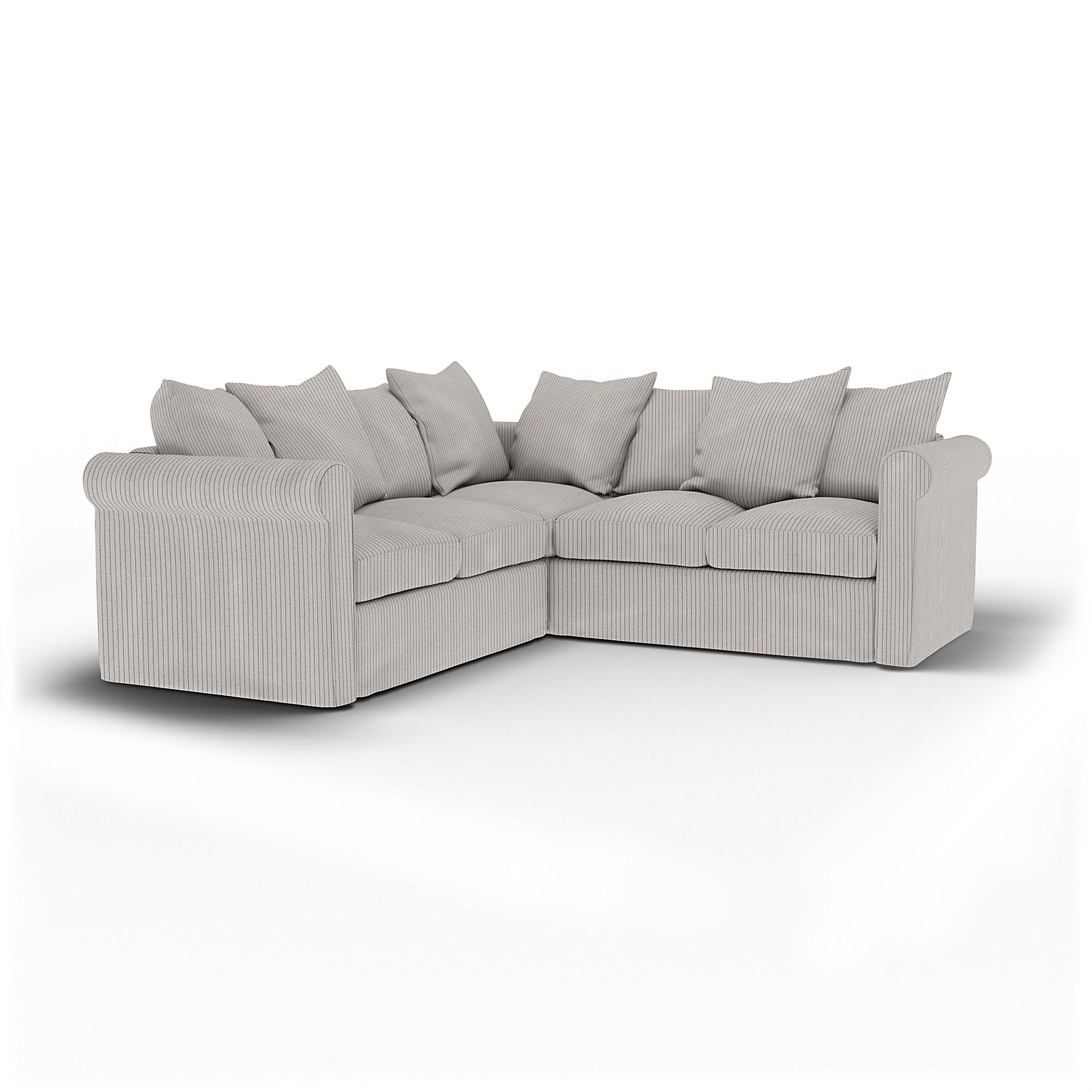 IKEA - Överdrag till Grönlid 4-sitshörnsoffa, Silver Grey, Conscious - Bemz