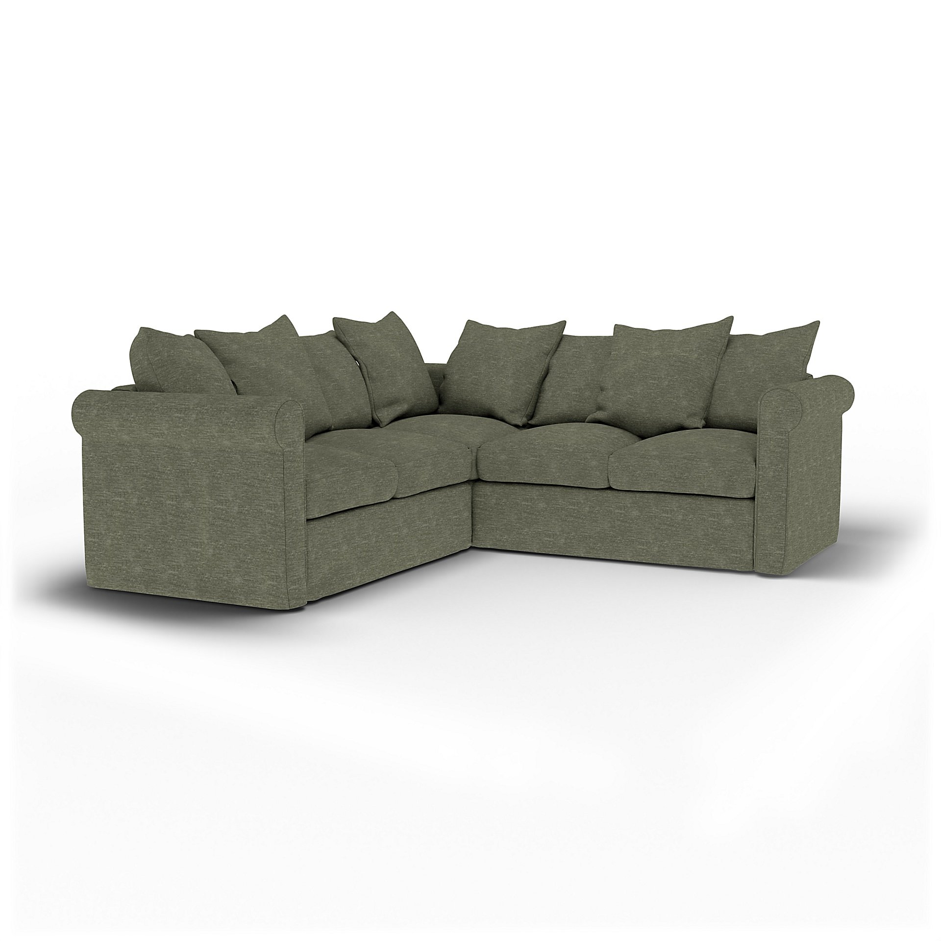 IKEA - Gronlid 4 Seater Corner Sofa Cover, Green Grey, Velvet - Bemz