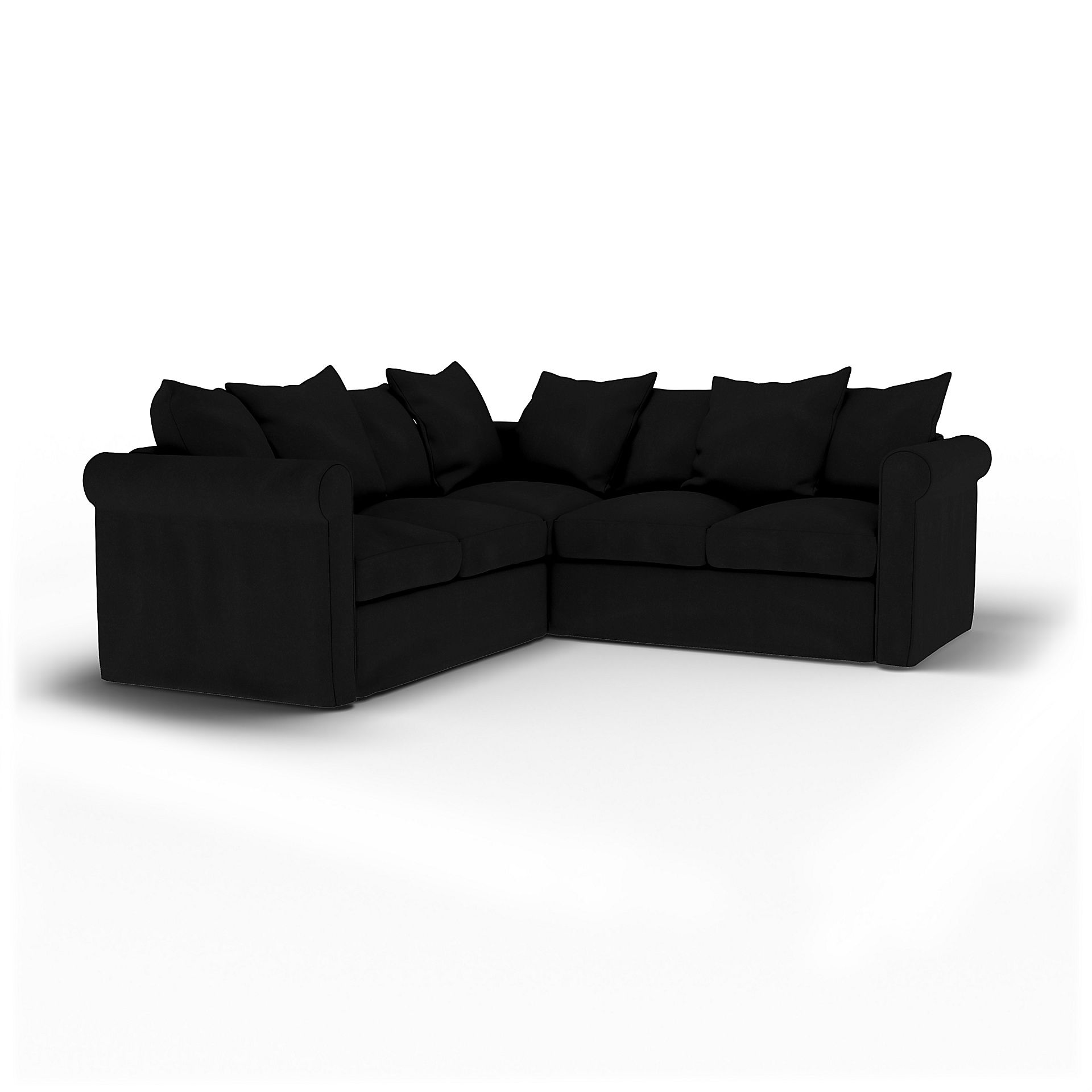 IKEA - Grönlid 4 Seater Corner Sofa Cover, Black, Velvet - Bemz